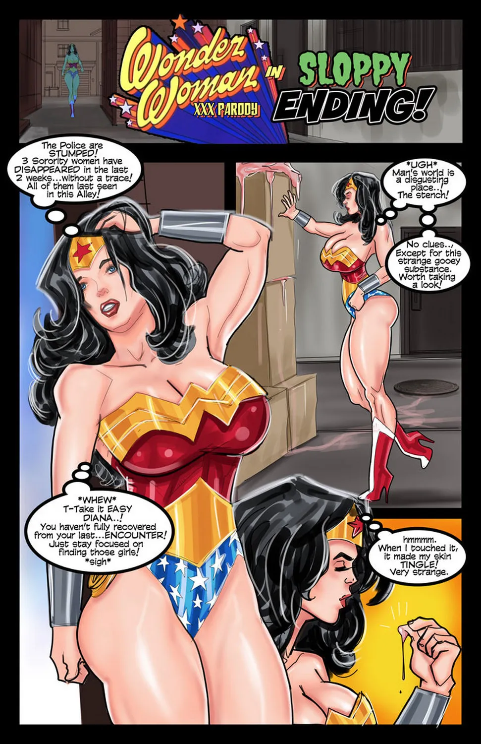 Wonder Woman In Sloppy Ending porno comics