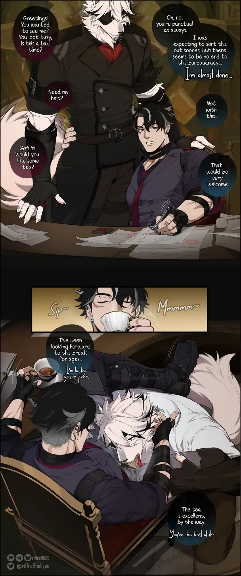 Lycaon x Wriothesley porno comics