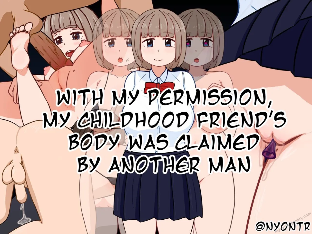 With My Permission, My Childhood Friend's Body Was Claimed By Another Man porno comics Cover