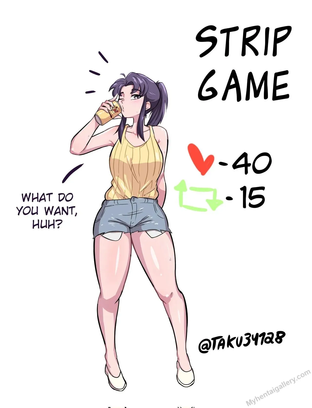 Misato Katsuragi's Strip Game porno comics
