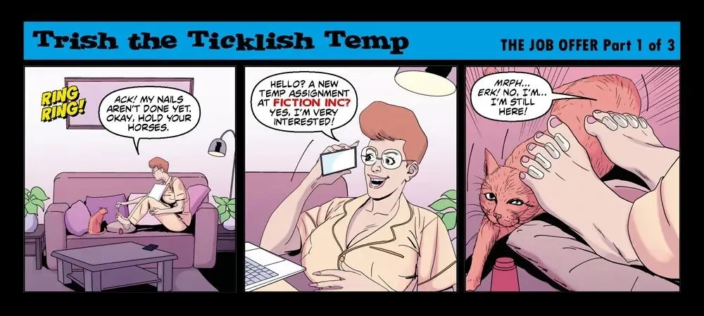 Trish The Ticklish Temp - The Job Offer porno comics Cover