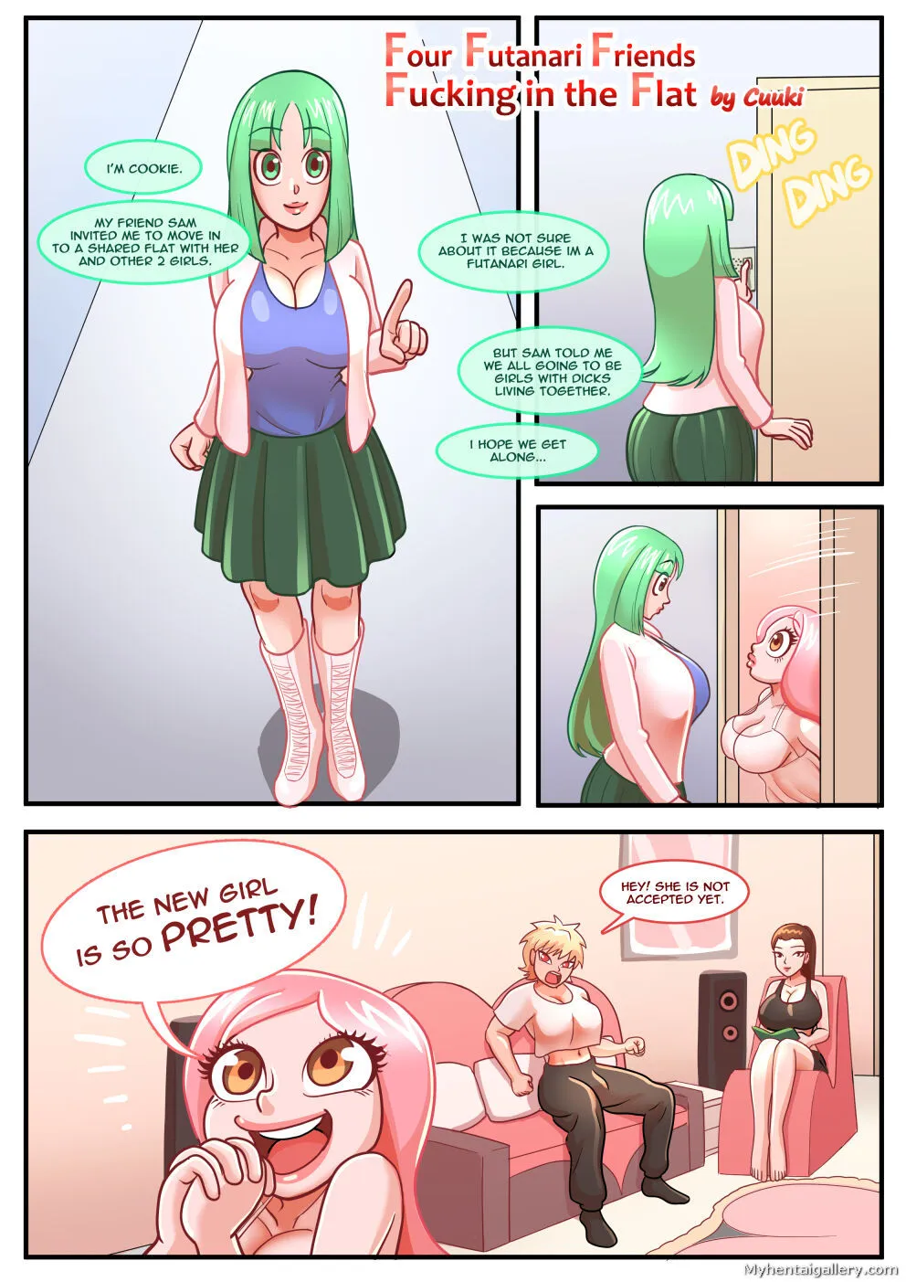 Four Futanari Friends Fucking In The Flat porno comics