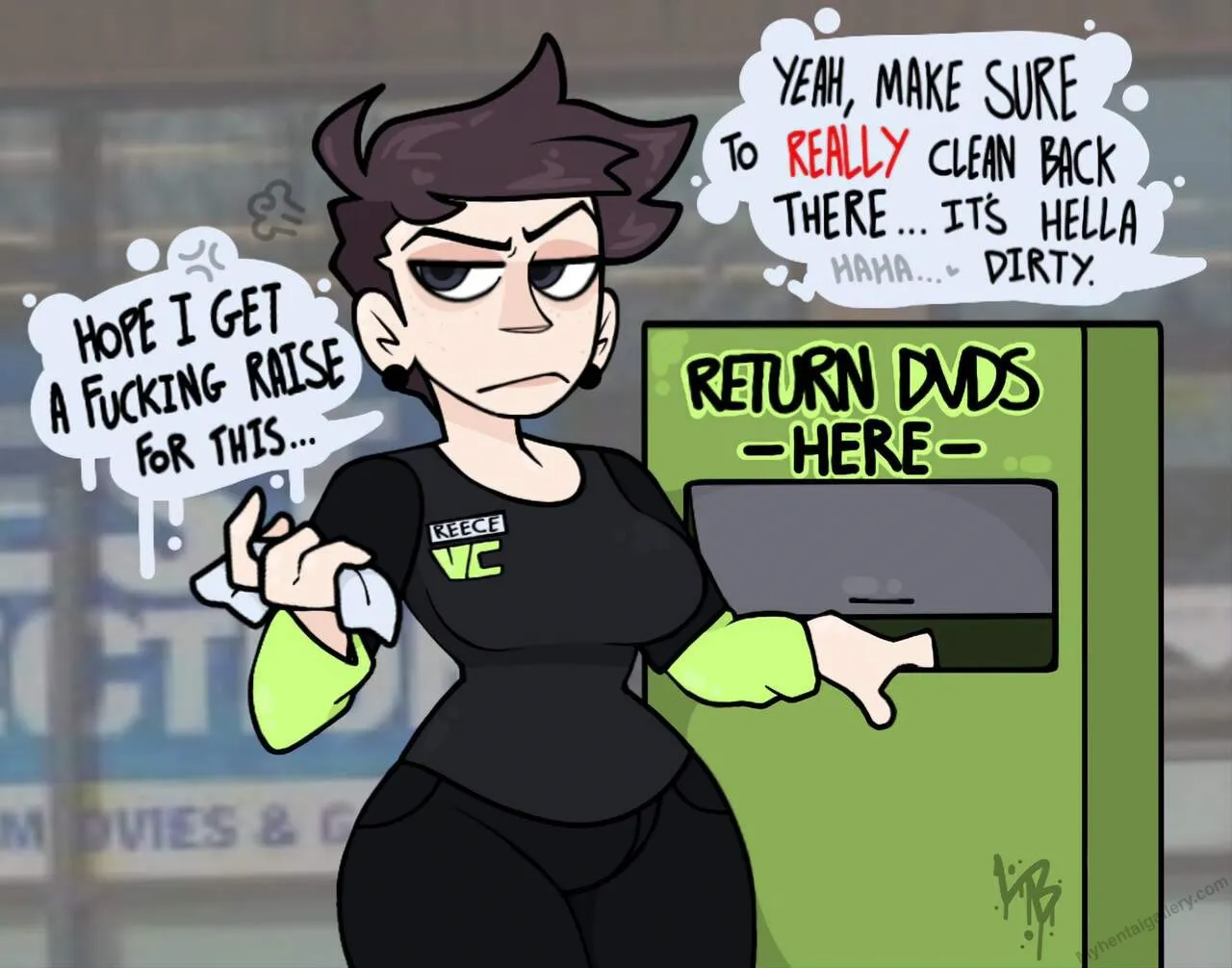 Reece's Cleaning Shift porno comics Cover