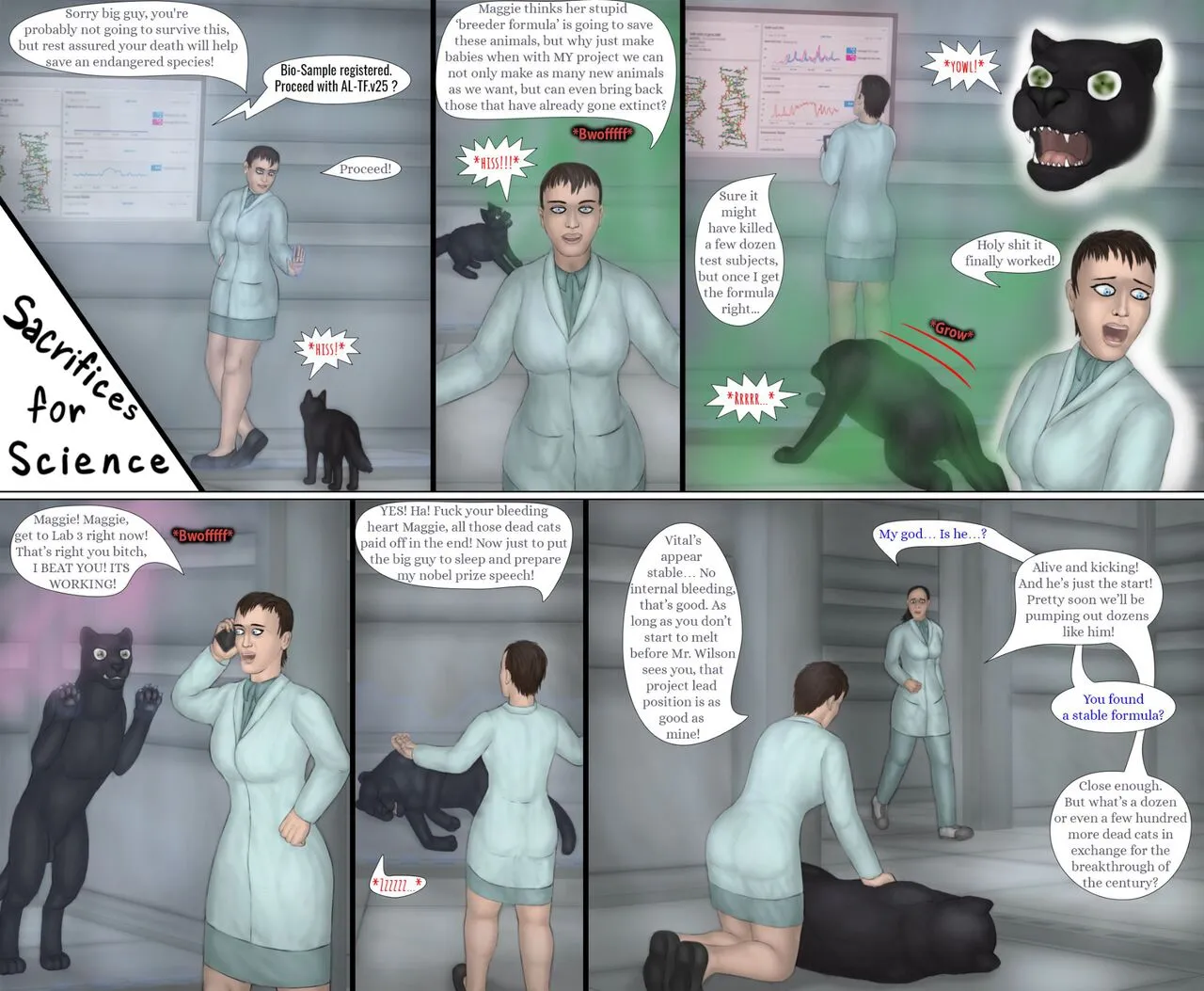 Sacrifices For Science (Female Version) porno comics Cover