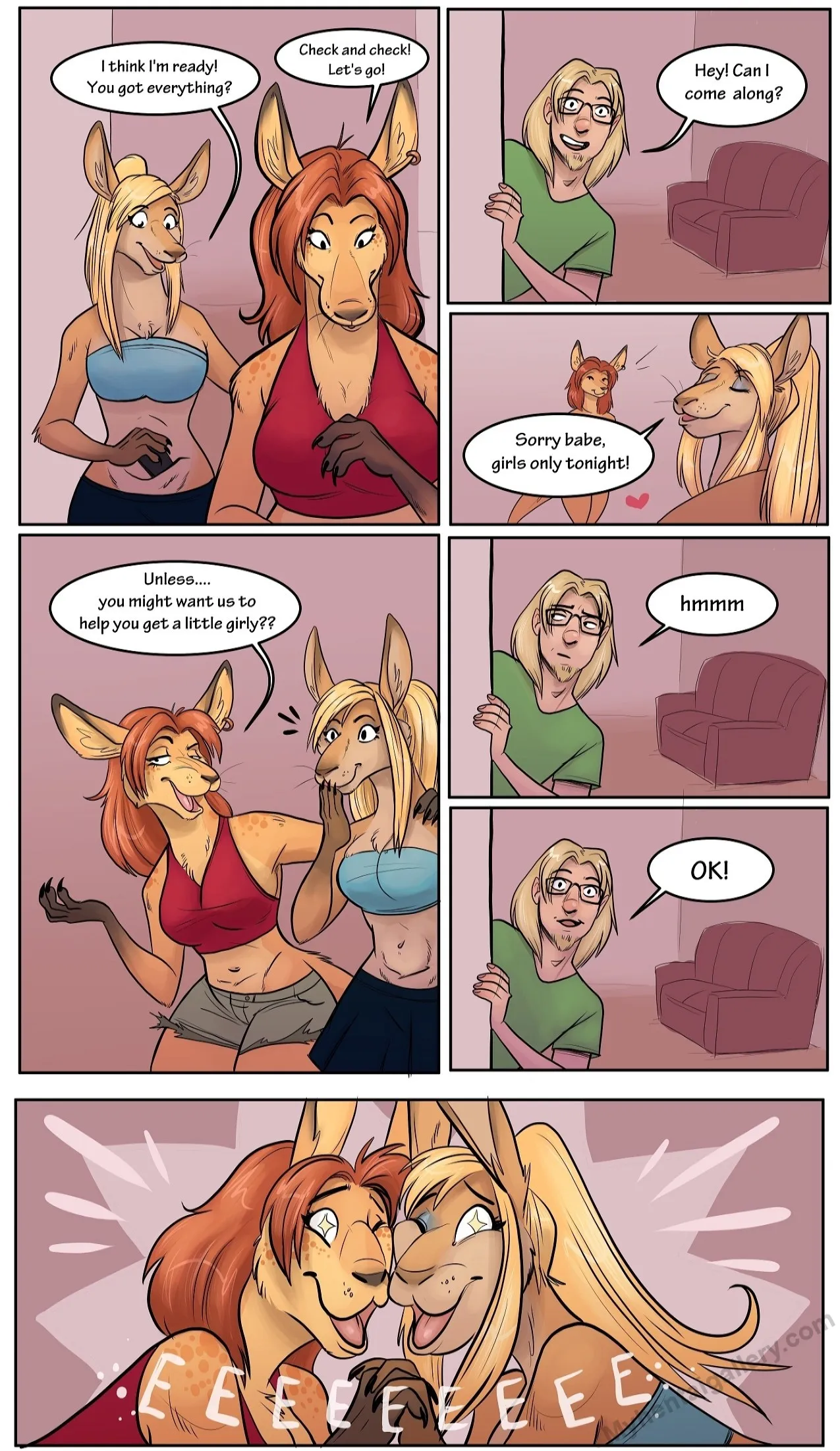 Tagging Along On Girls Night porno comics Cover