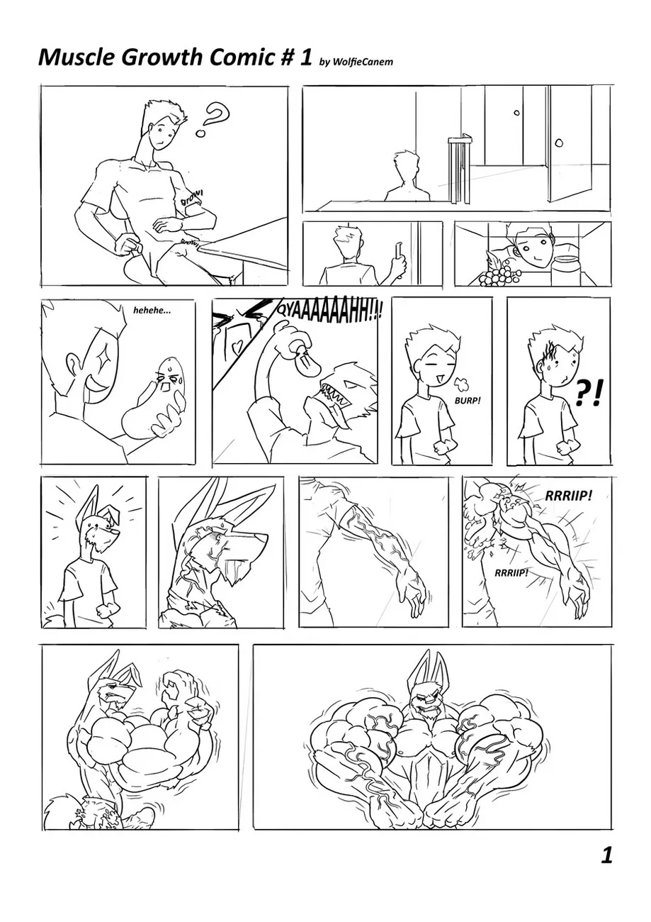 WolfieCanem's Muscle Growth Comic 1 porno comics
