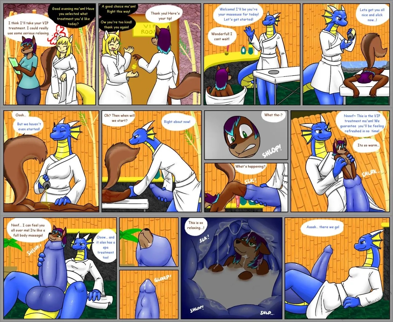 Squirrel At The Spa porno comics Cover