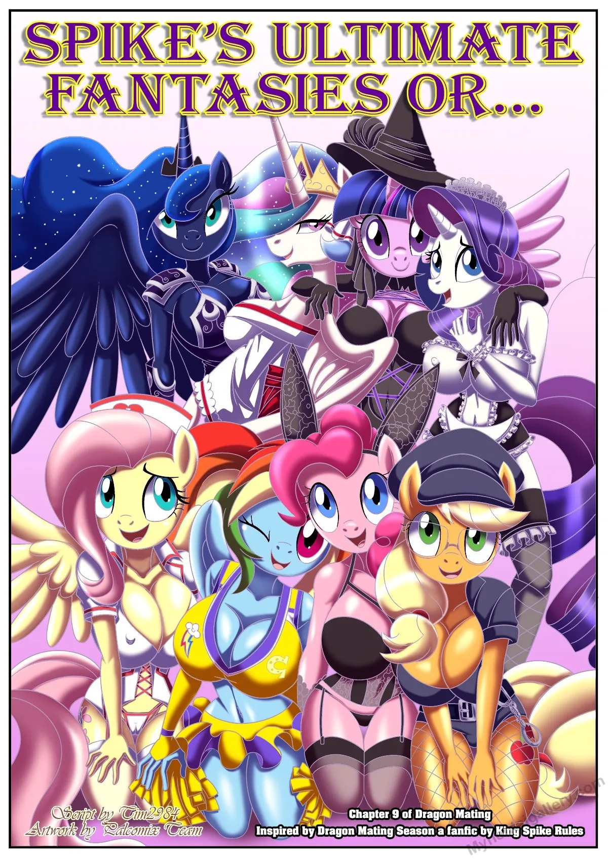 Power Of Dragon Mating 9 - Spike's Ultimate Fantasies Or The Dragon King's Harem porno comics Cover