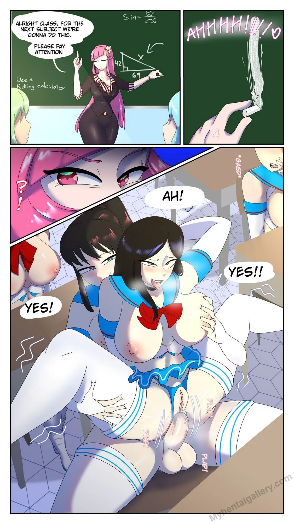 Futa Classroom porno comics