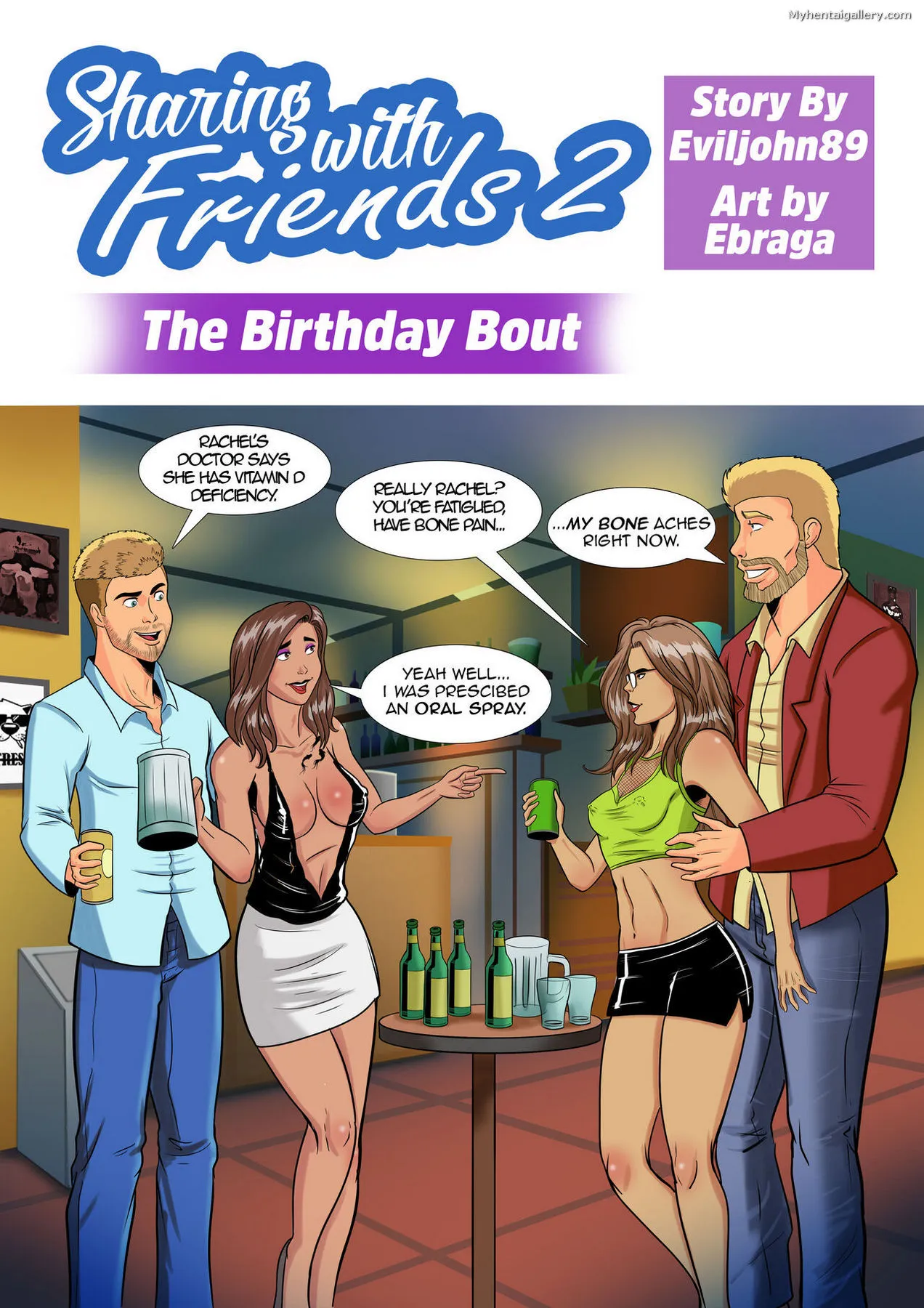 Sharing With Friends 2 - The Birthday Bout porno comics Cover