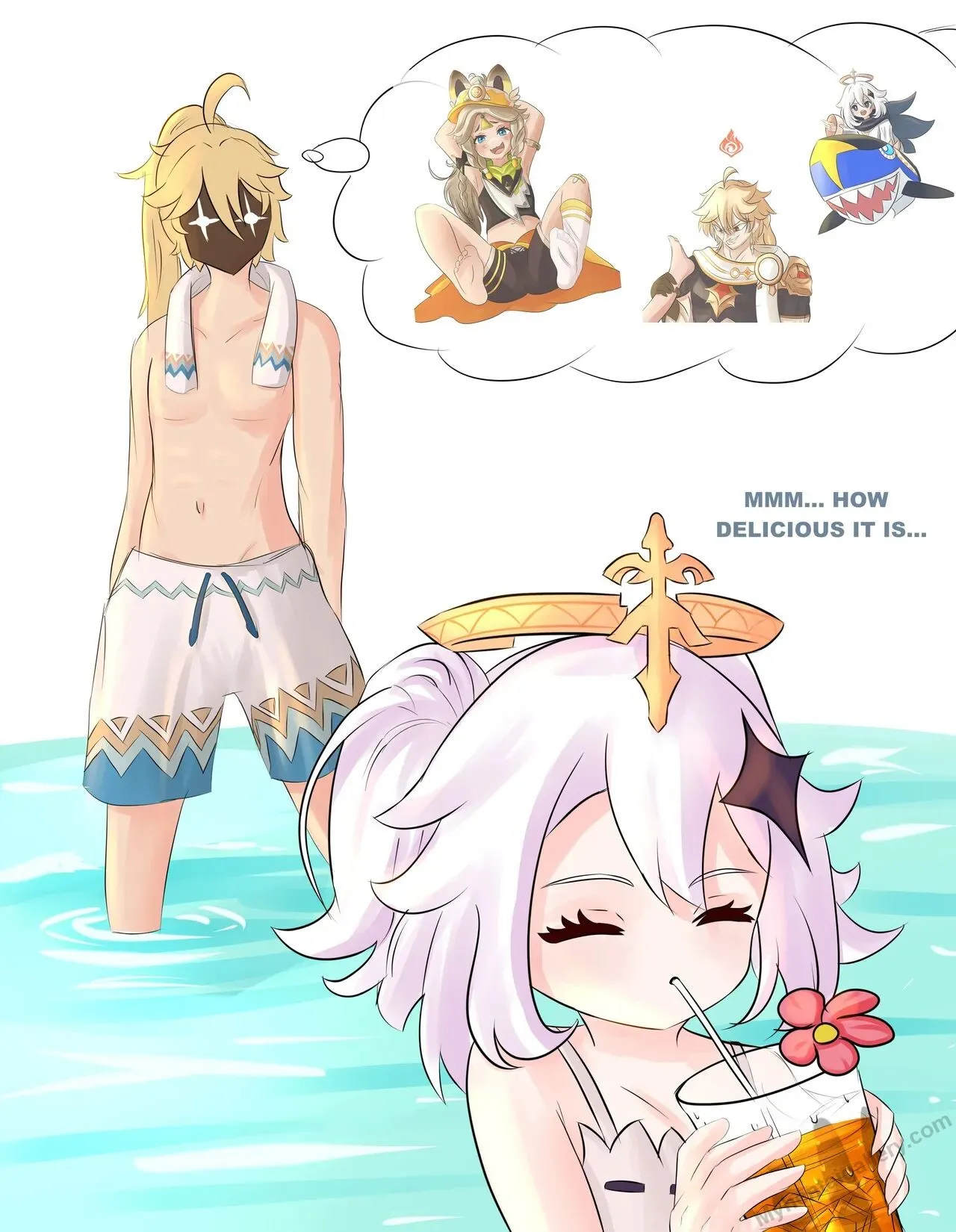 Paimon In Trouble porno comics Cover