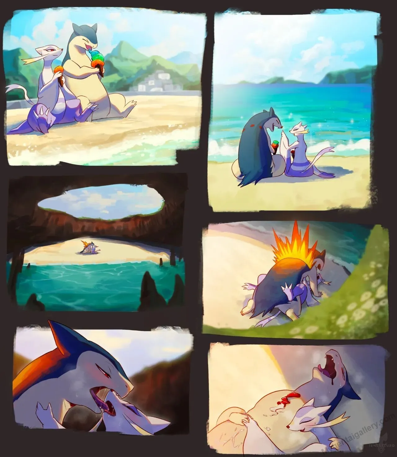 Typhlosion x Mienshao porno comics