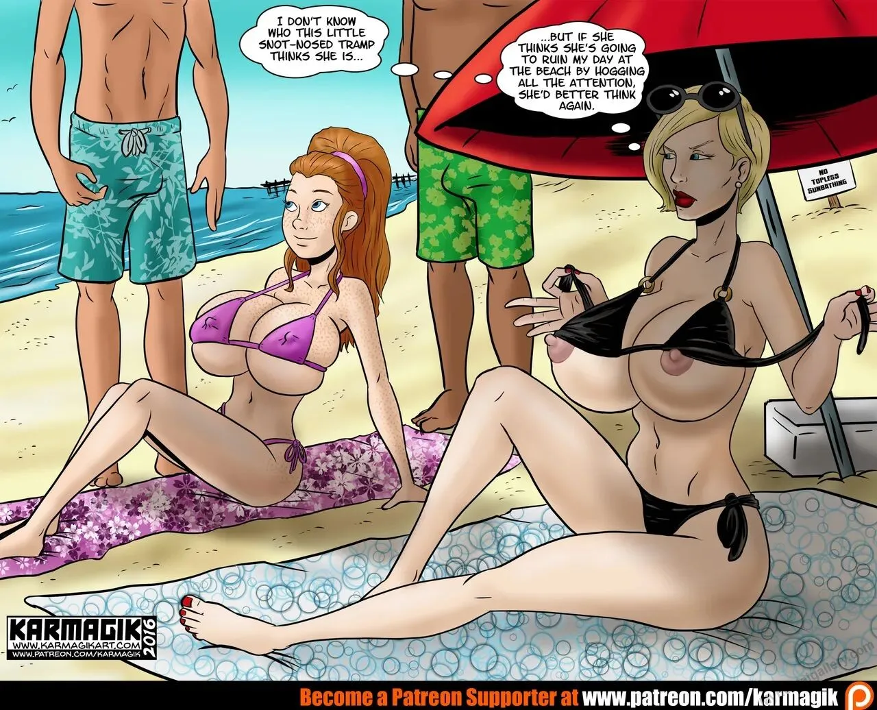 Olivia And Randi At The Beach porno comics Cover