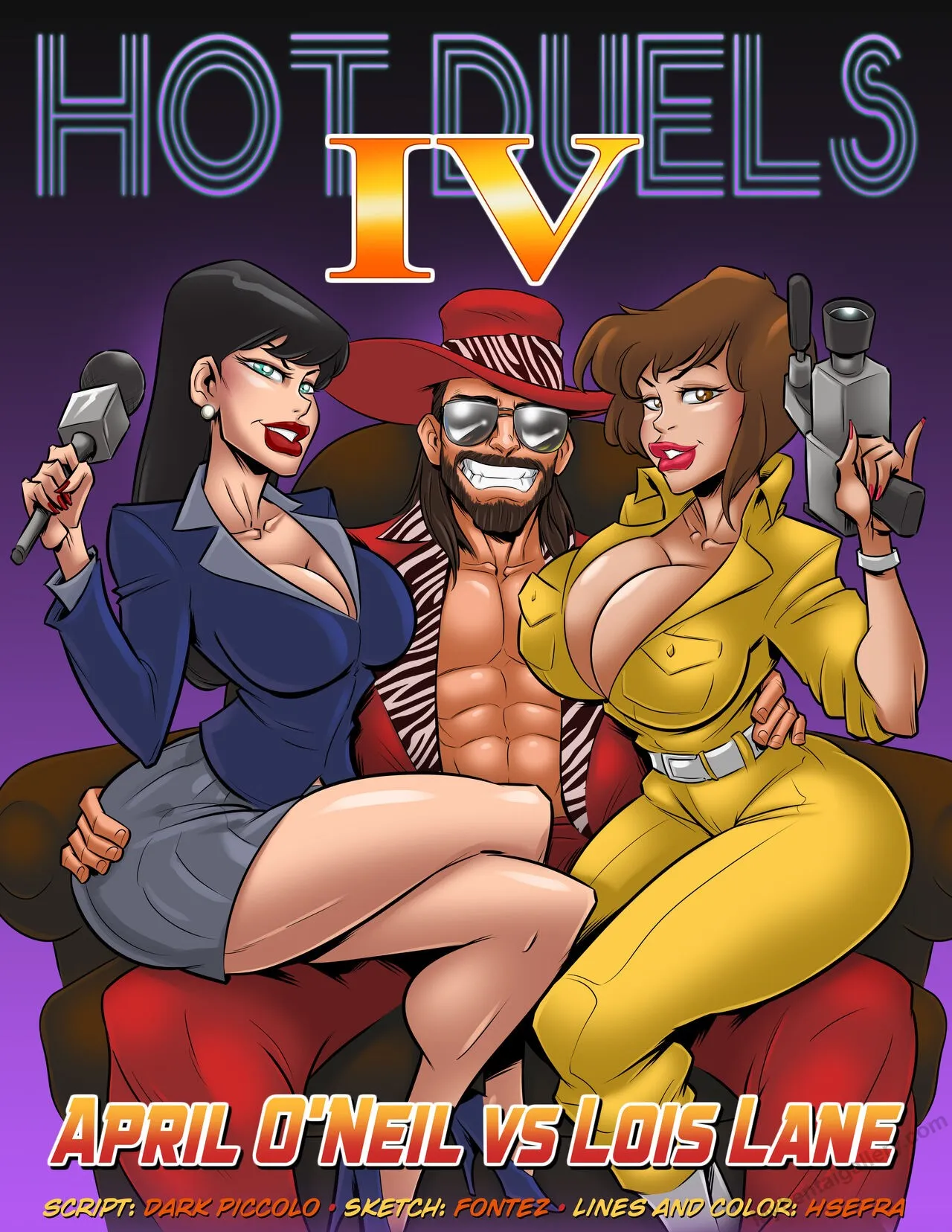 Hot Duels 4 - April O'Neil Vs Lois Lane porno comics Cover