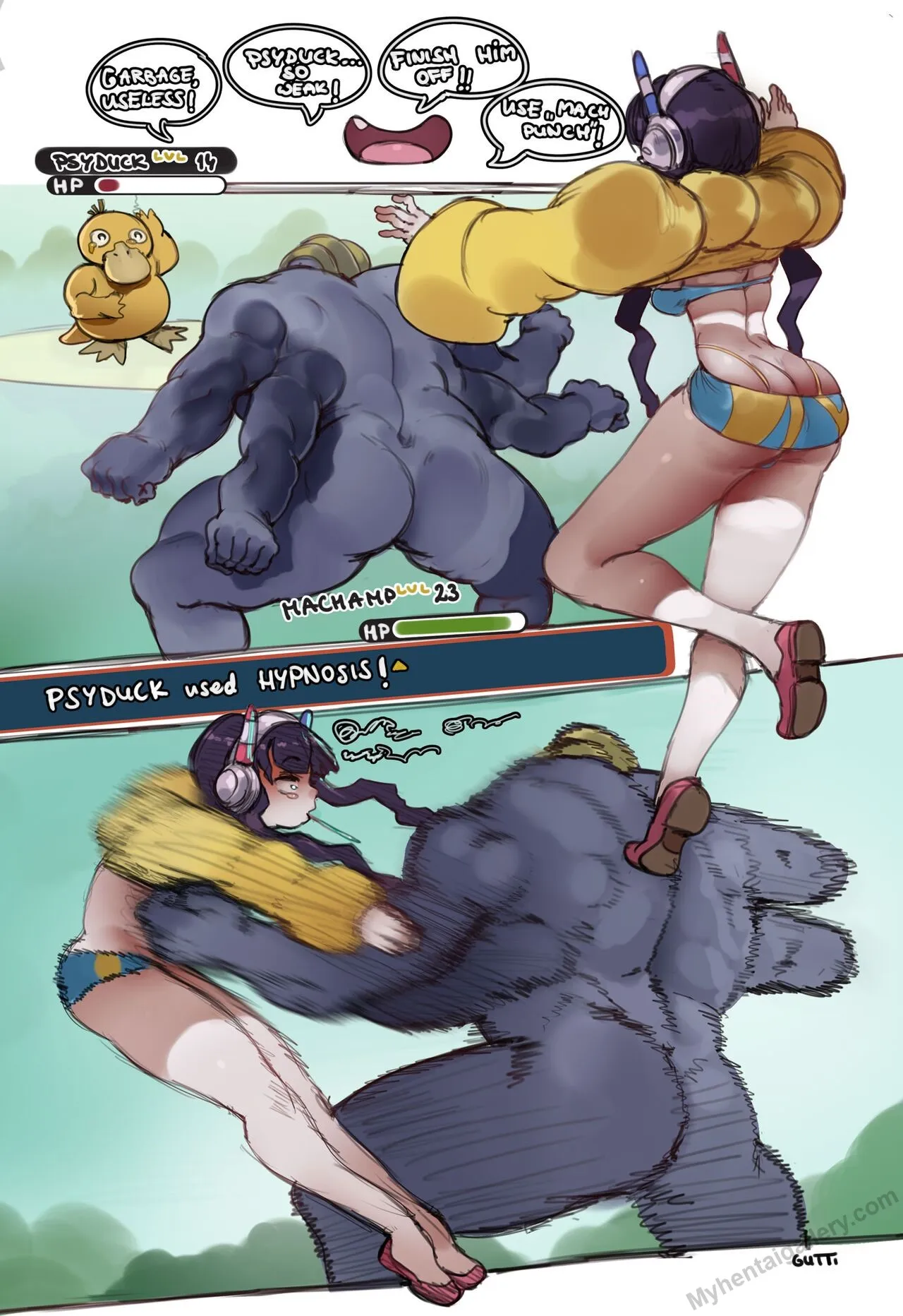 Elesa Vs Machamp porno comics