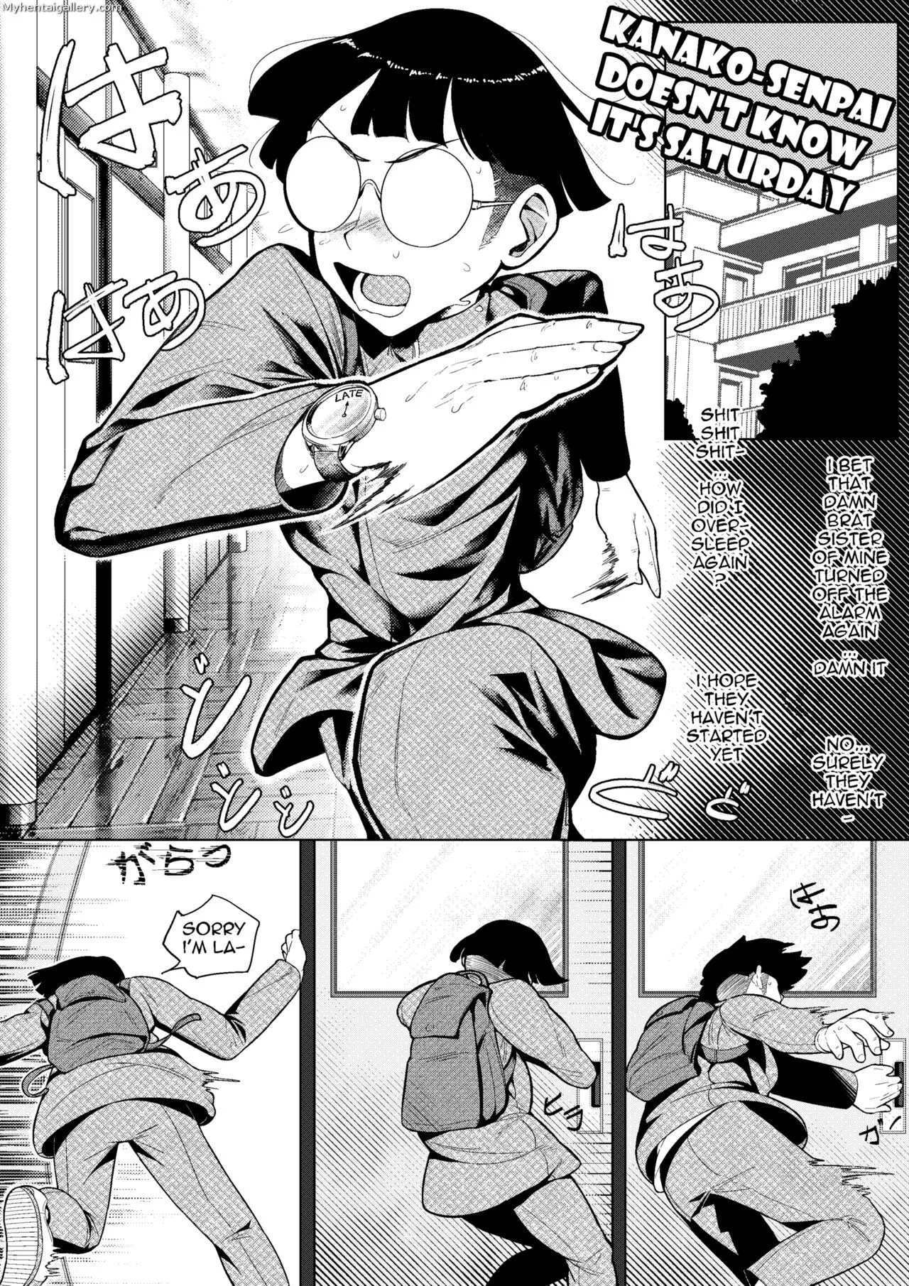 Kanako-Senpai Doesn't Know It's Saturday porno comics Cover