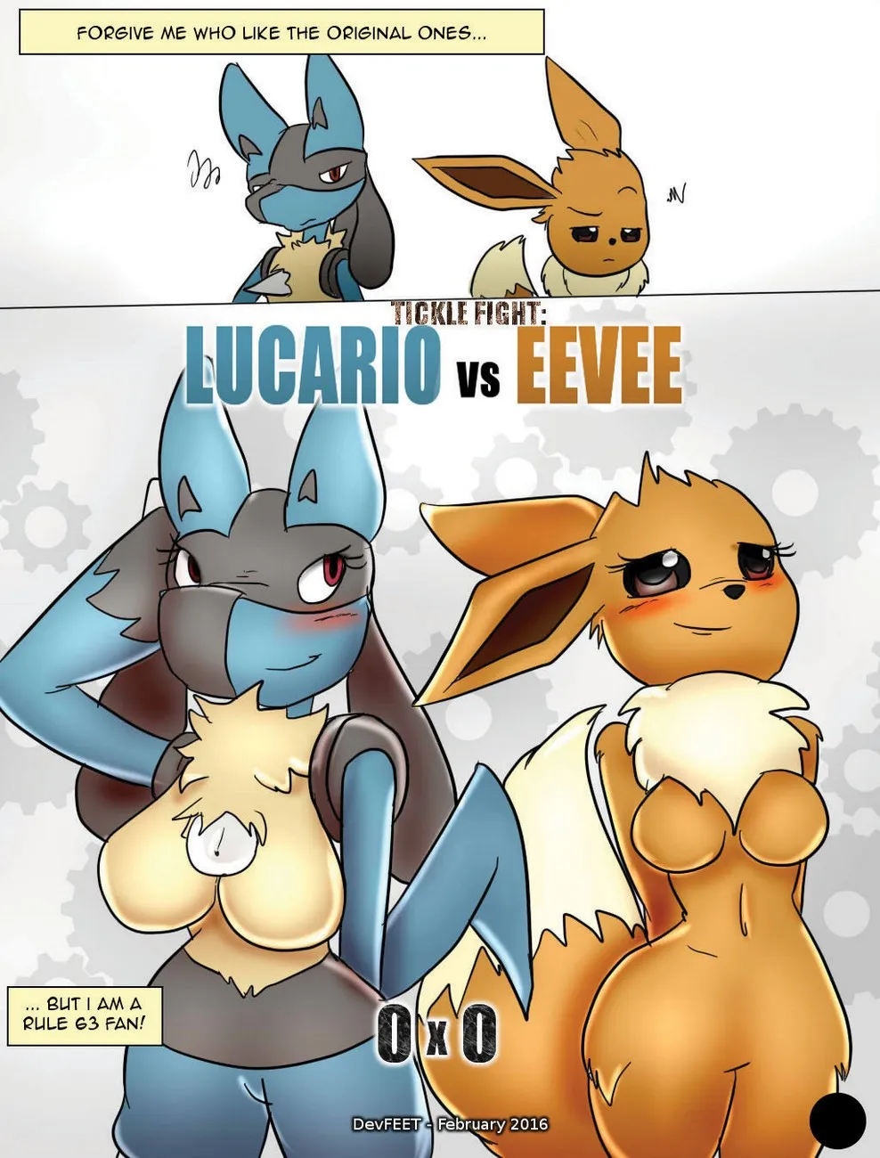 Tickle Fight - Lucario Vs Eevee porno comics