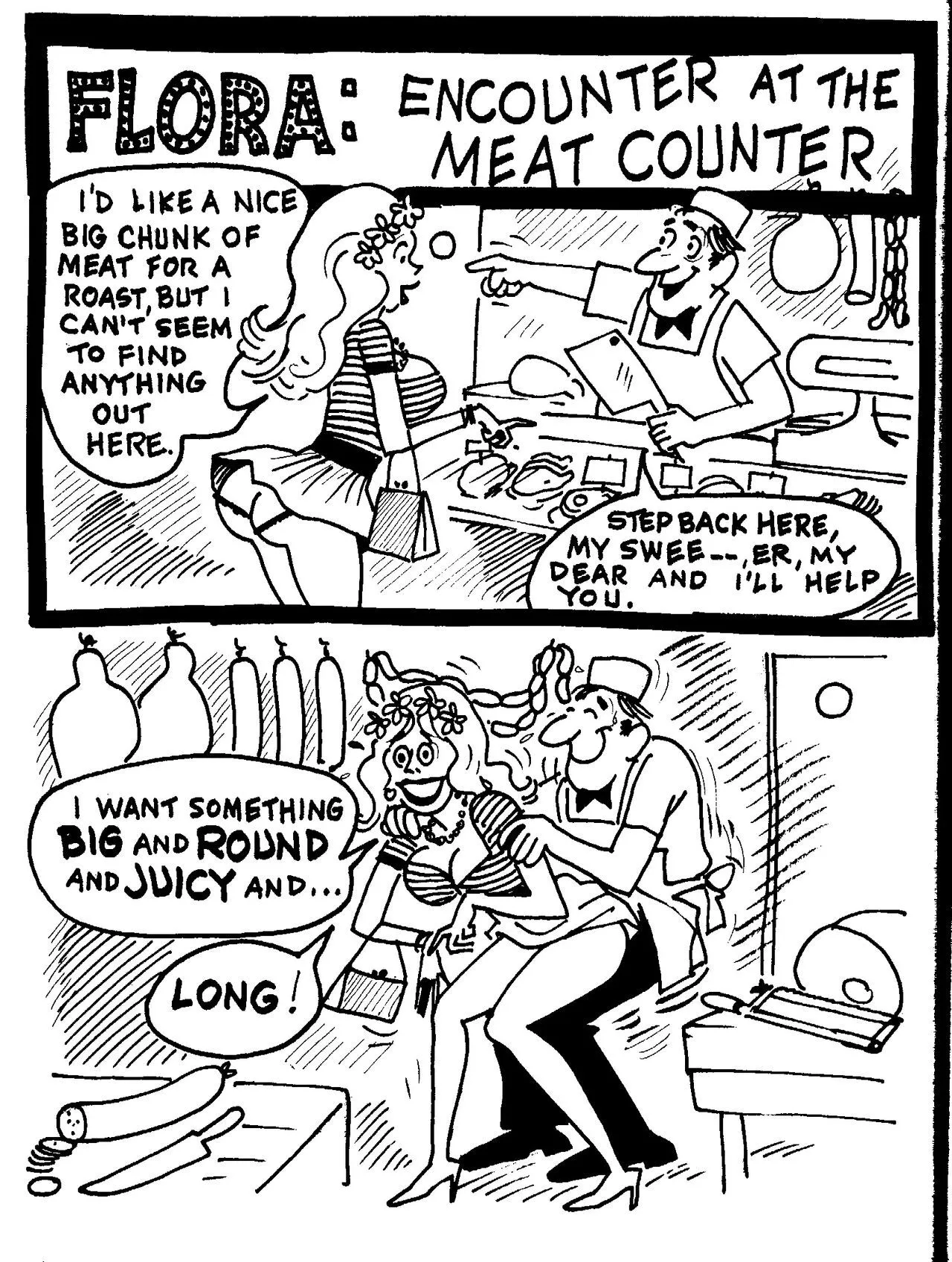 Four Very Bored Housewives 19 - Flora - Encounter At The Meat Counter porno comics