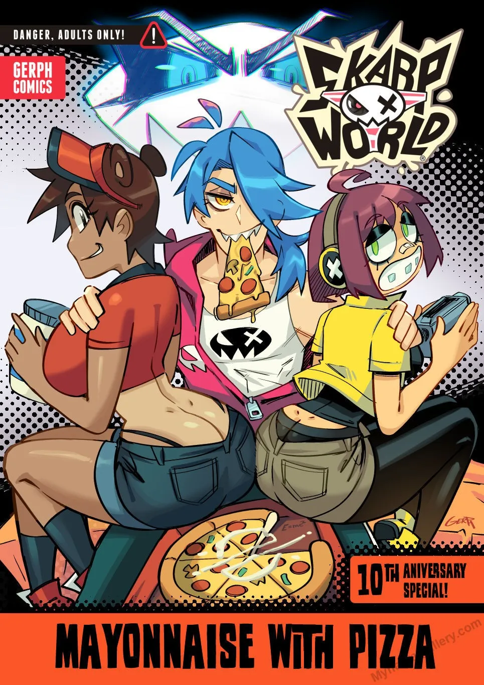 Skarp World - Mayonnaise With Pizza porno comics Cover