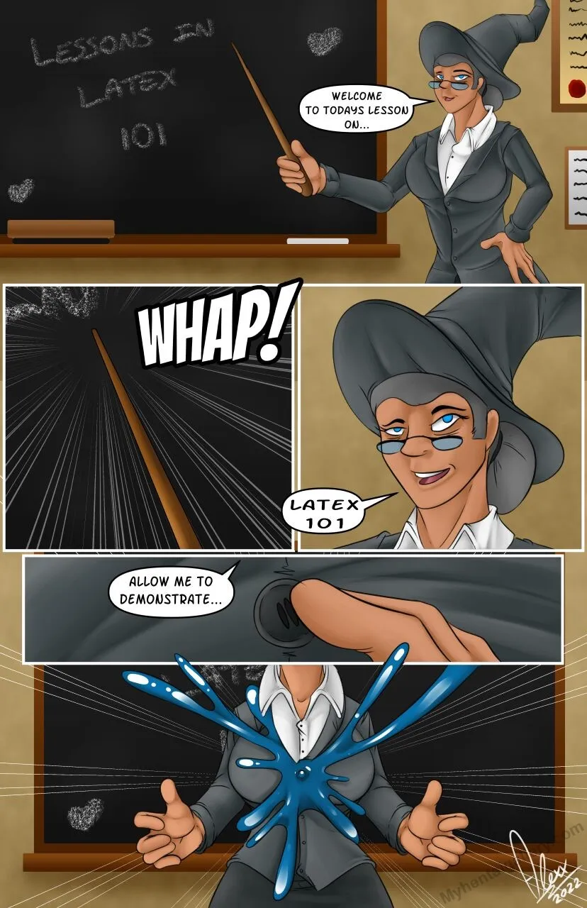 Lessons In Latex porno comics Cover