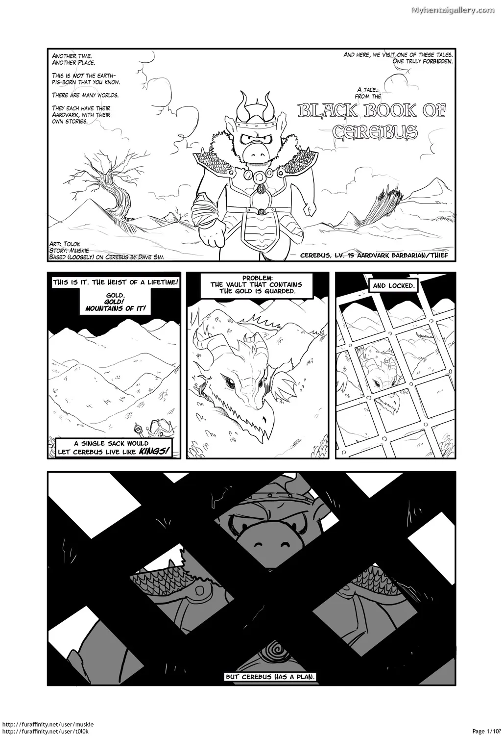 The Black Book Of Cerebus 1 porno comics Cover