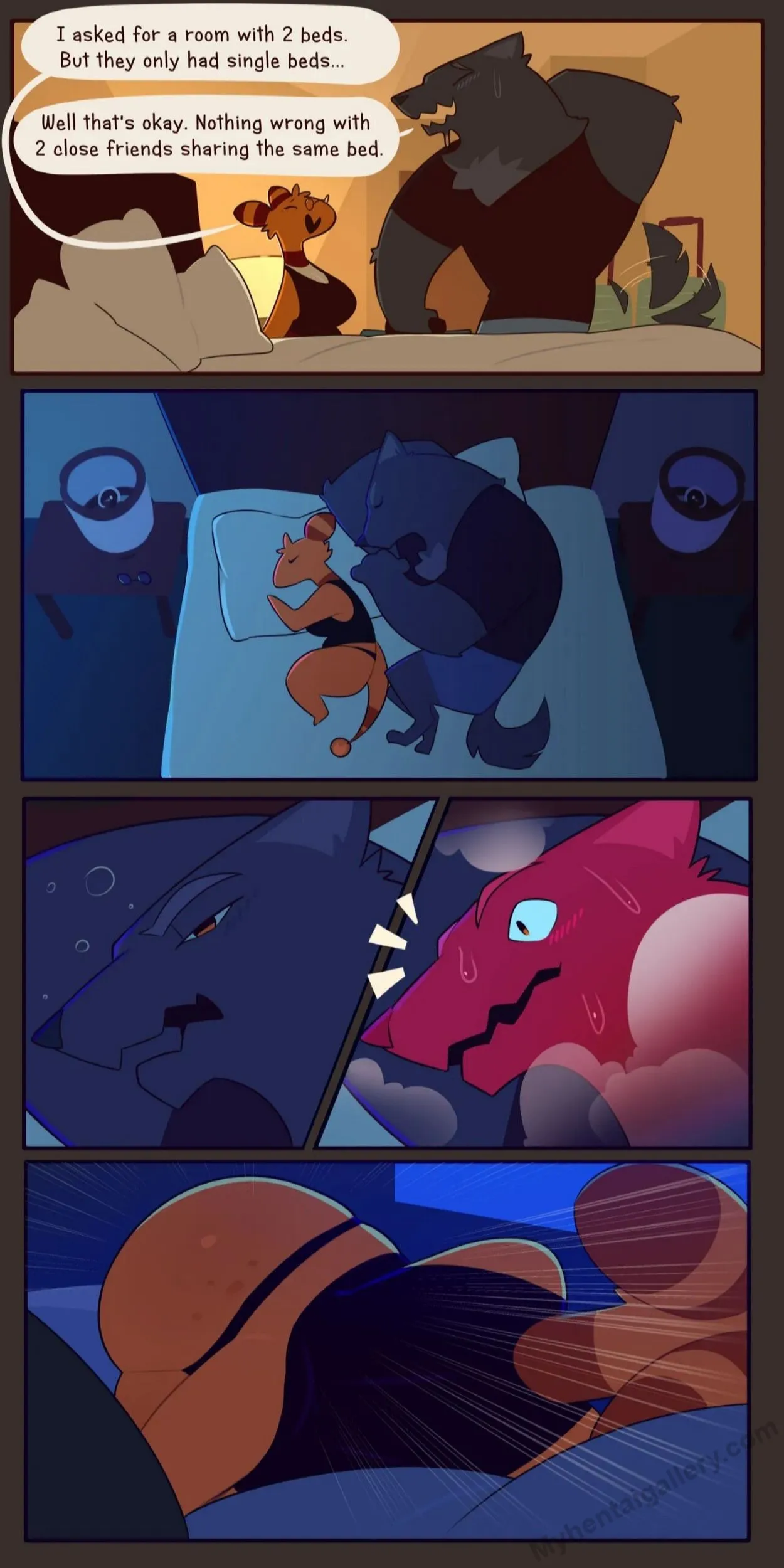 Two Friends, One Bed porno comics Cover