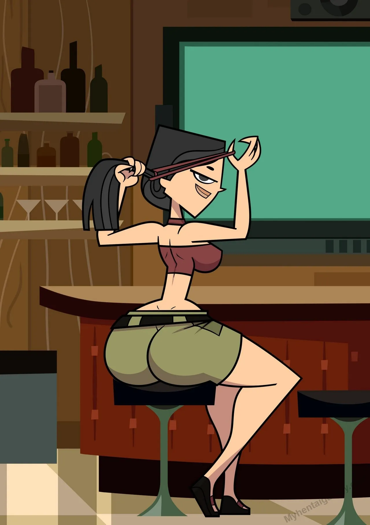 Heather's Anal At The Bar porno comics Cover
