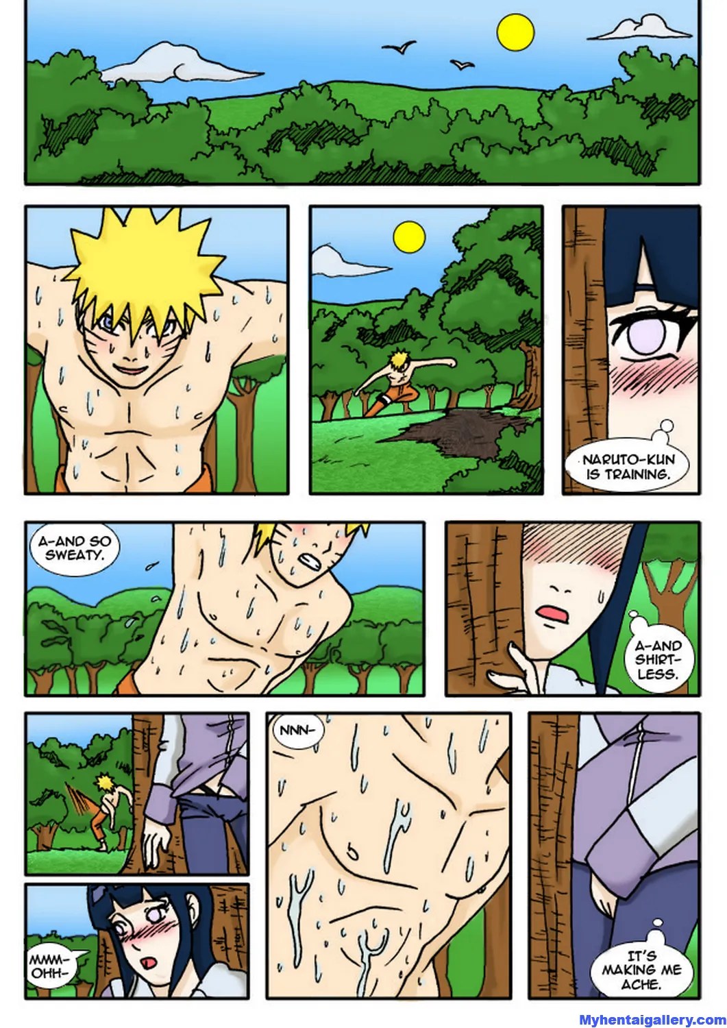 Help Him Train, Hinata porno comics