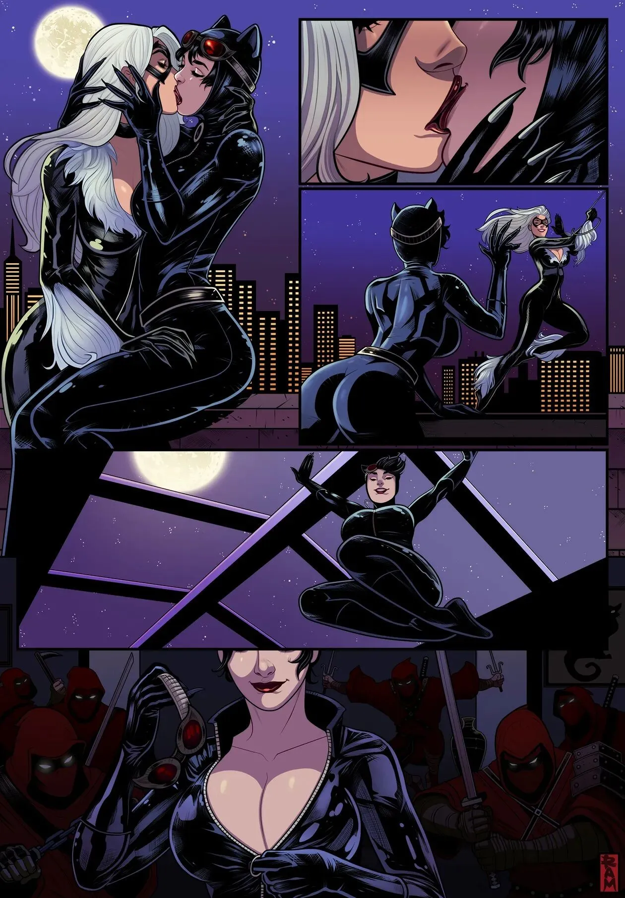 Catwoman x Black Cat porno comics Cover