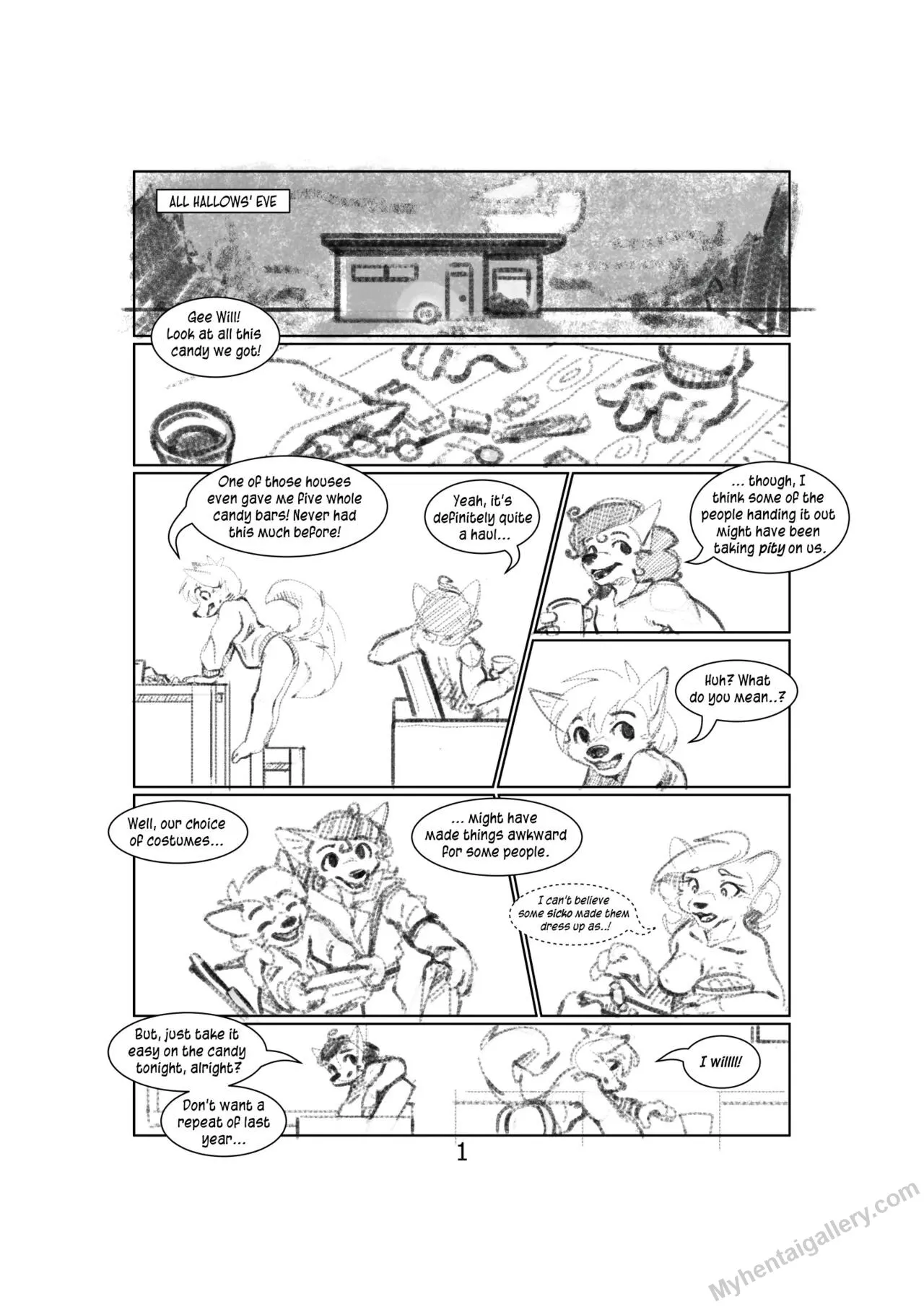 Halloween Sketch porno comics Cover