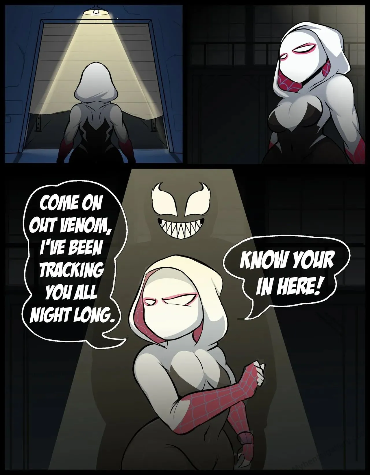 Spider-Gwen Fights Crime With Her Cock 4 porno comics