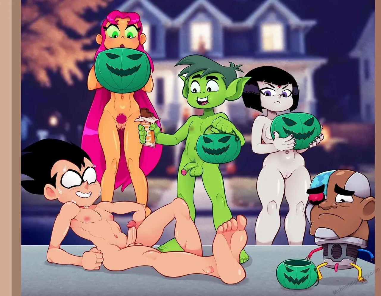 Hallorgy porno comics