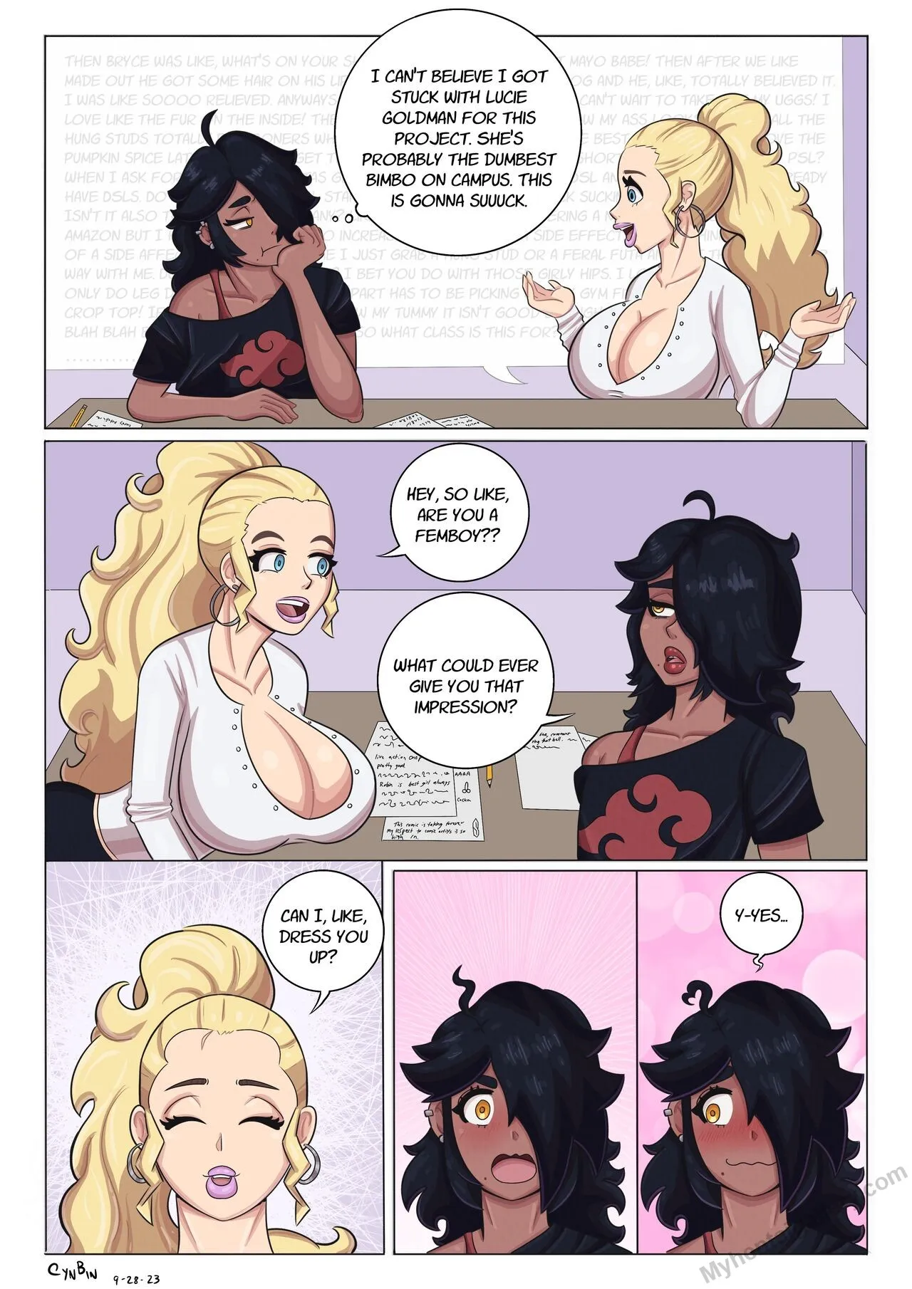 Safa And Lucie's Group Project porno comics Cover