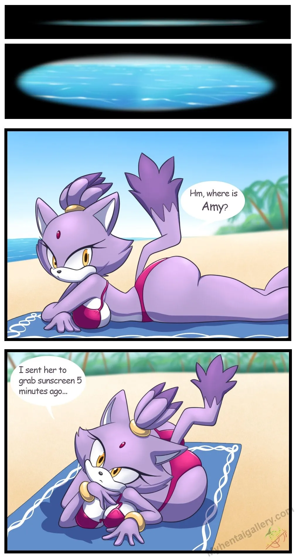 Relaxing On The Beach porno comics Cover