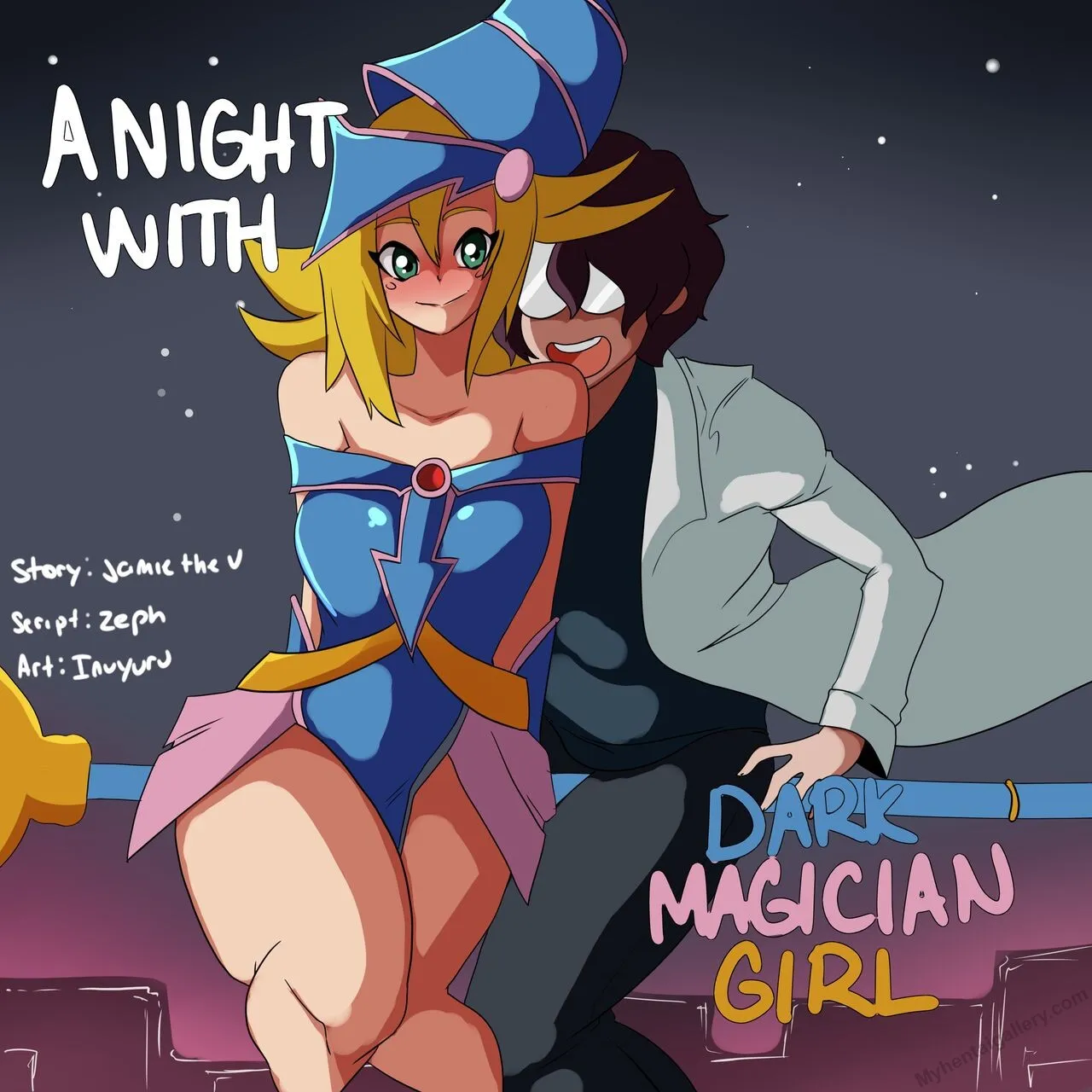 A Night With Dark Magician Girl porno comics Cover