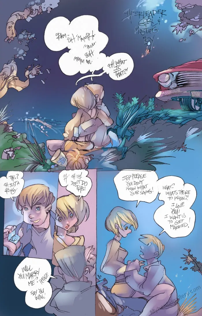 Cheerleader Girl & Mustang Boy porno comics Cover