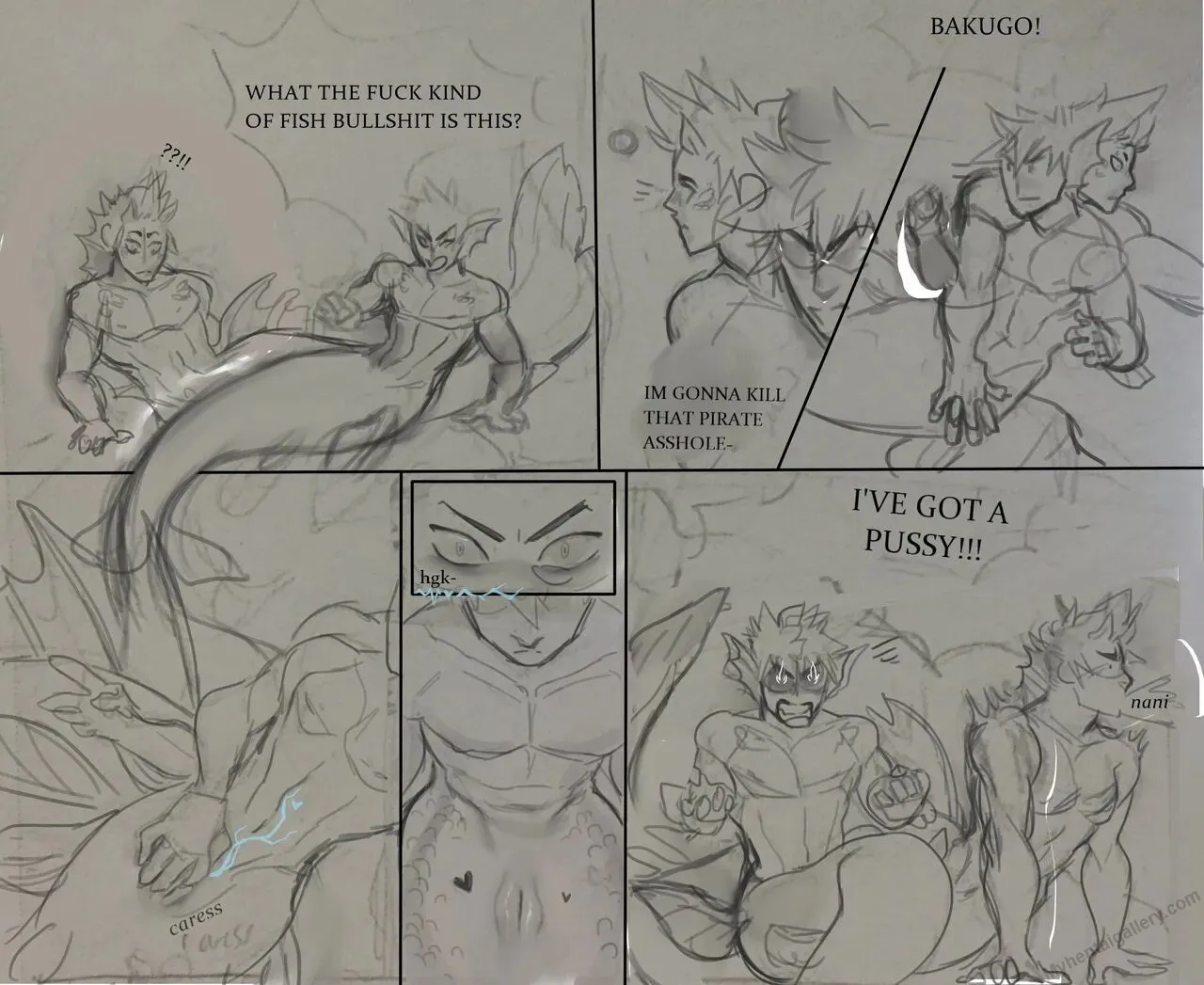 Kirishima x Bakugou Mermaid porno comics Cover
