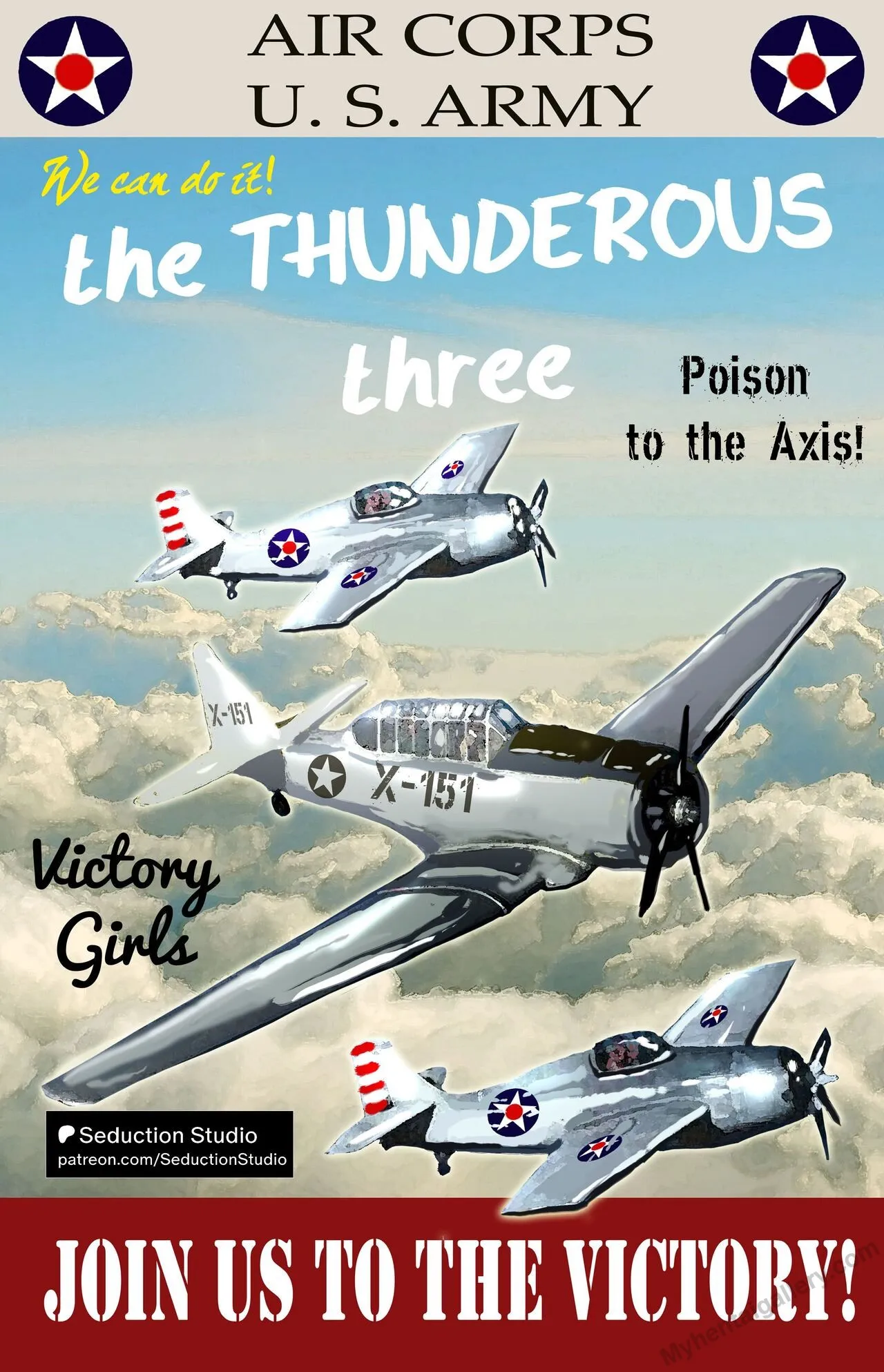 The Thunderous Three porno comics Cover
