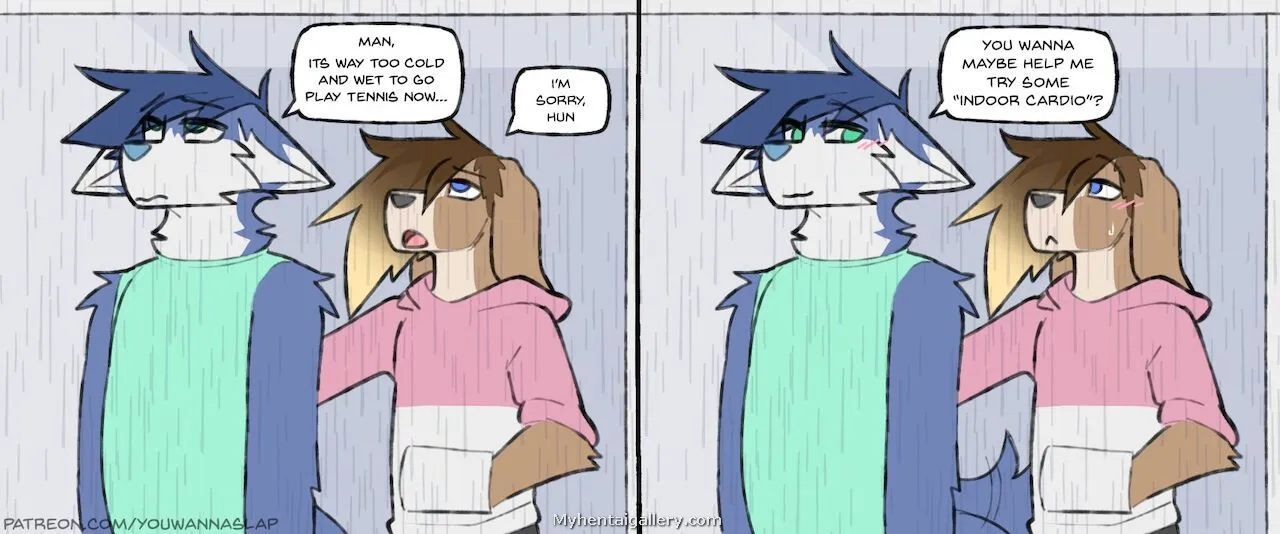 Indoor Cardio On A Rainy Day porno comics Cover