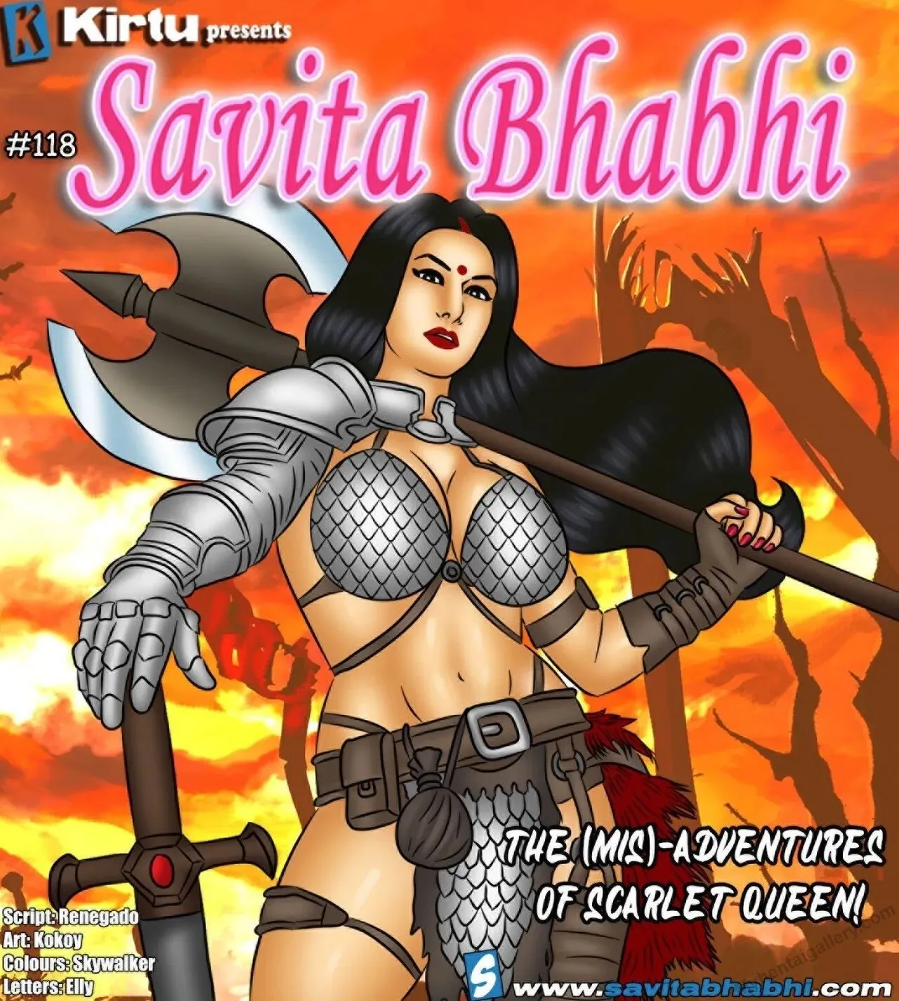 Savita Bhabhi 118 - The (Mis)Adventures Of Scarlet Queen porno comics Cover