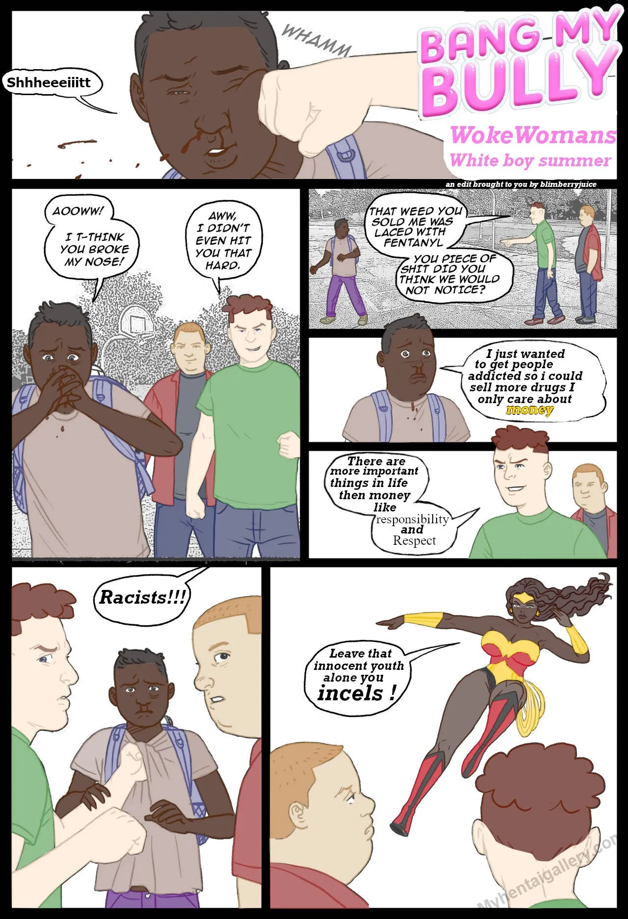 Bang My Bully - Woke Womans White Boy Summer porno comics
