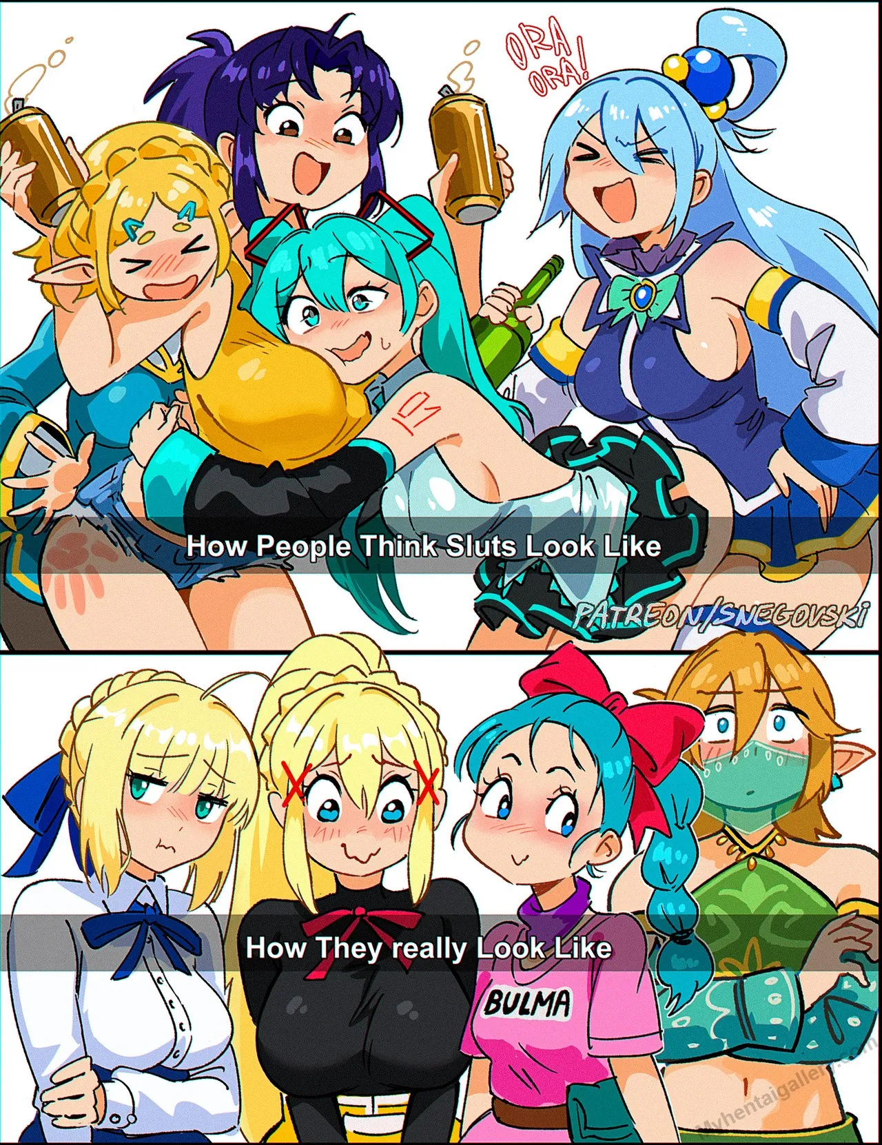 Aqua, Miku & Co porno comics Cover