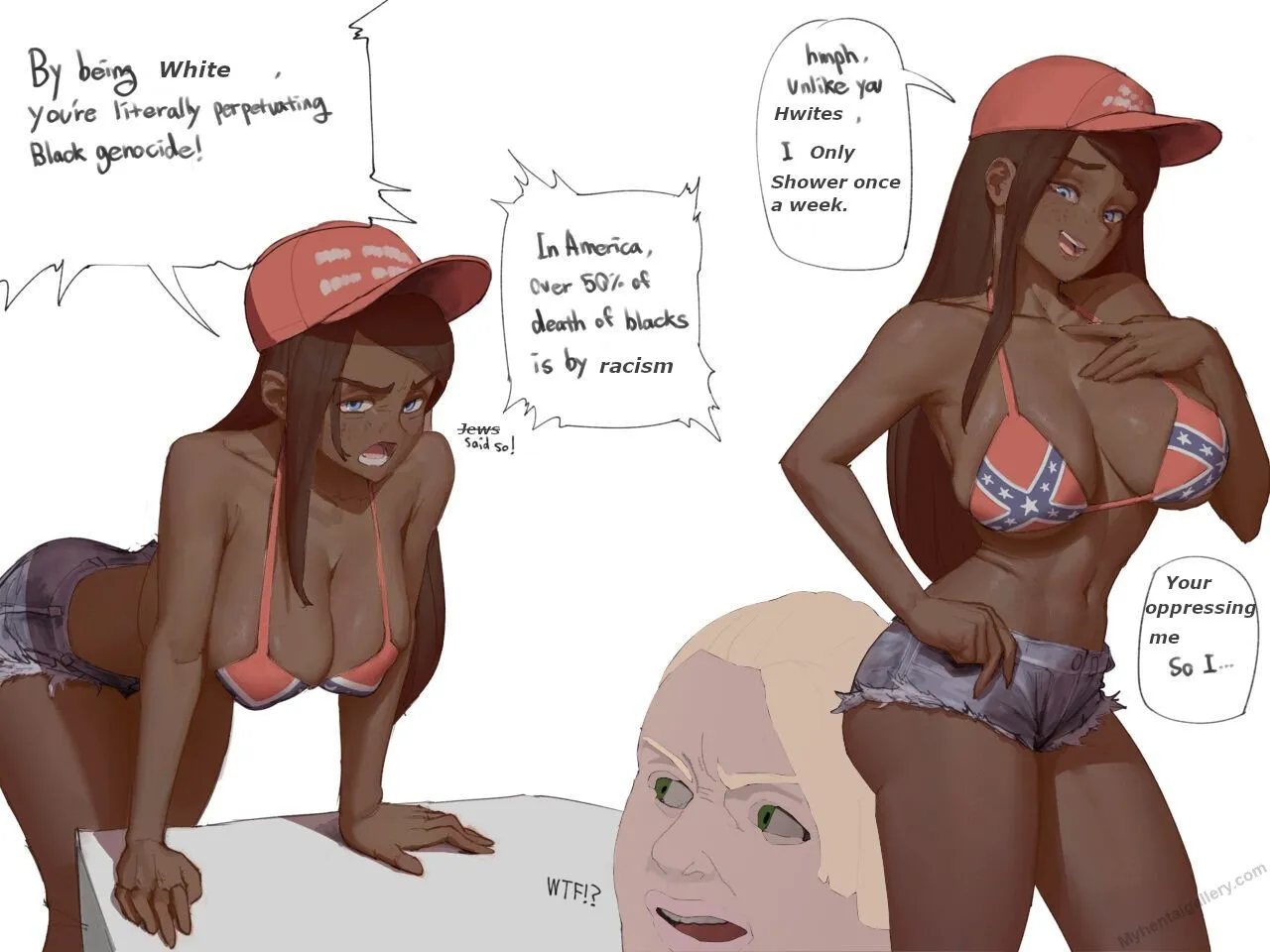 Pro-Life MAGA Blonde (Ebonied) porno comics Cover