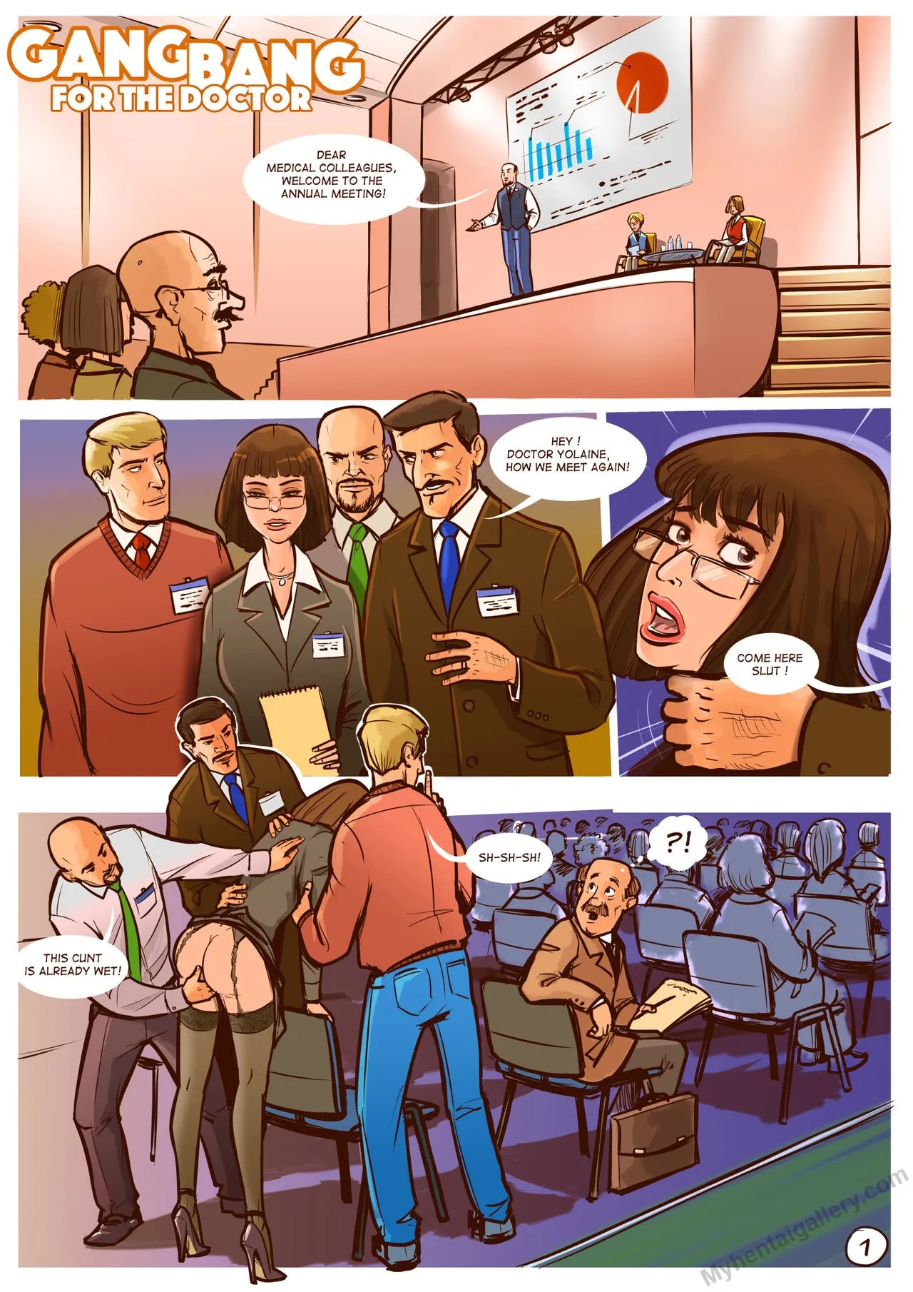 Gangbang For The Pretty Doctor porno comics Cover