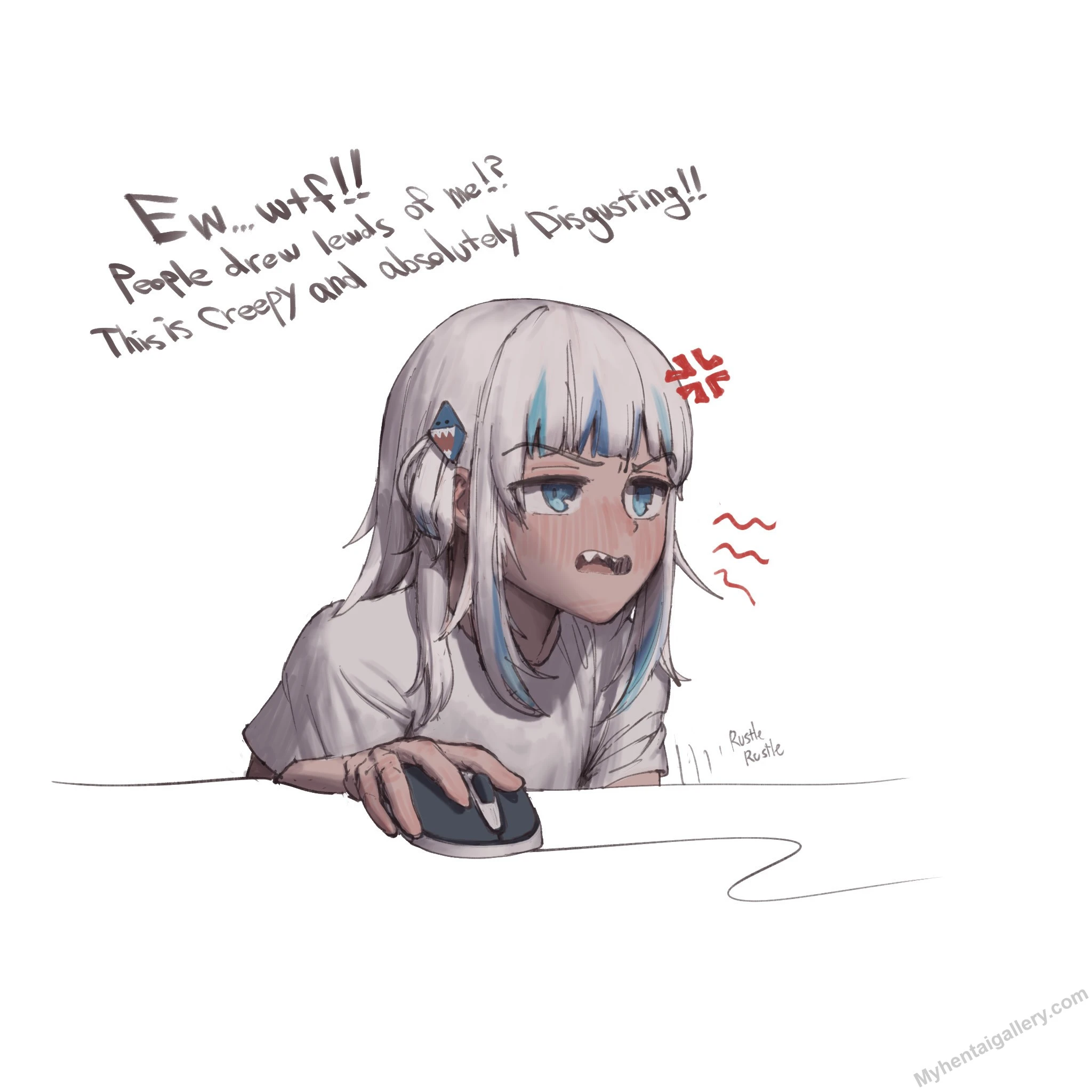 Gawr Gura Looking At Her Own Lewds porno comics