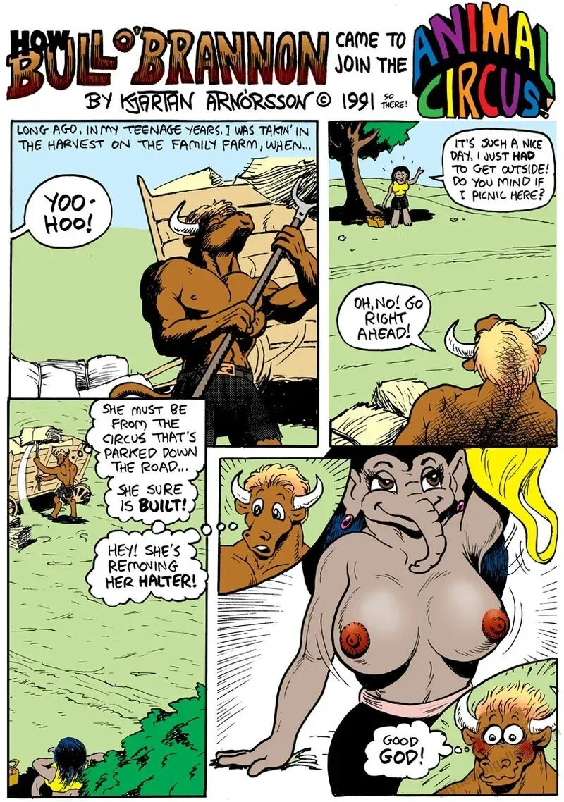 How Bull O'Brannon Came To Join The Animal Circus porno comics Cover