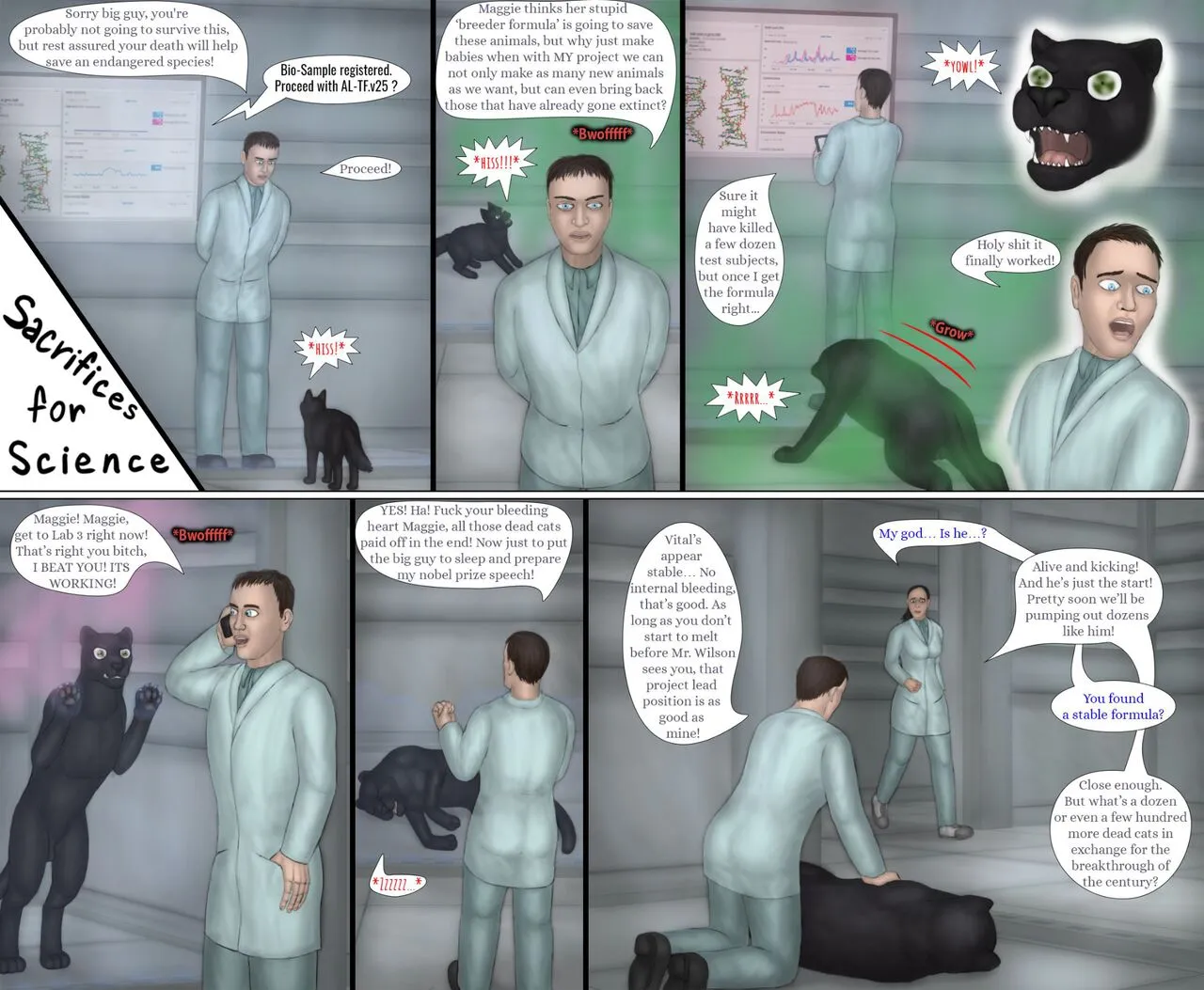 Sacrifices For Science (TG Version) porno comics Cover