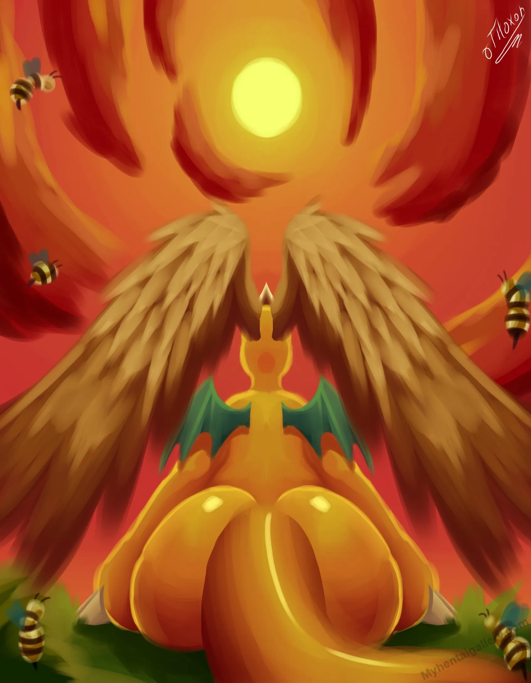 Mega Dragonite x Bees porno comics Cover