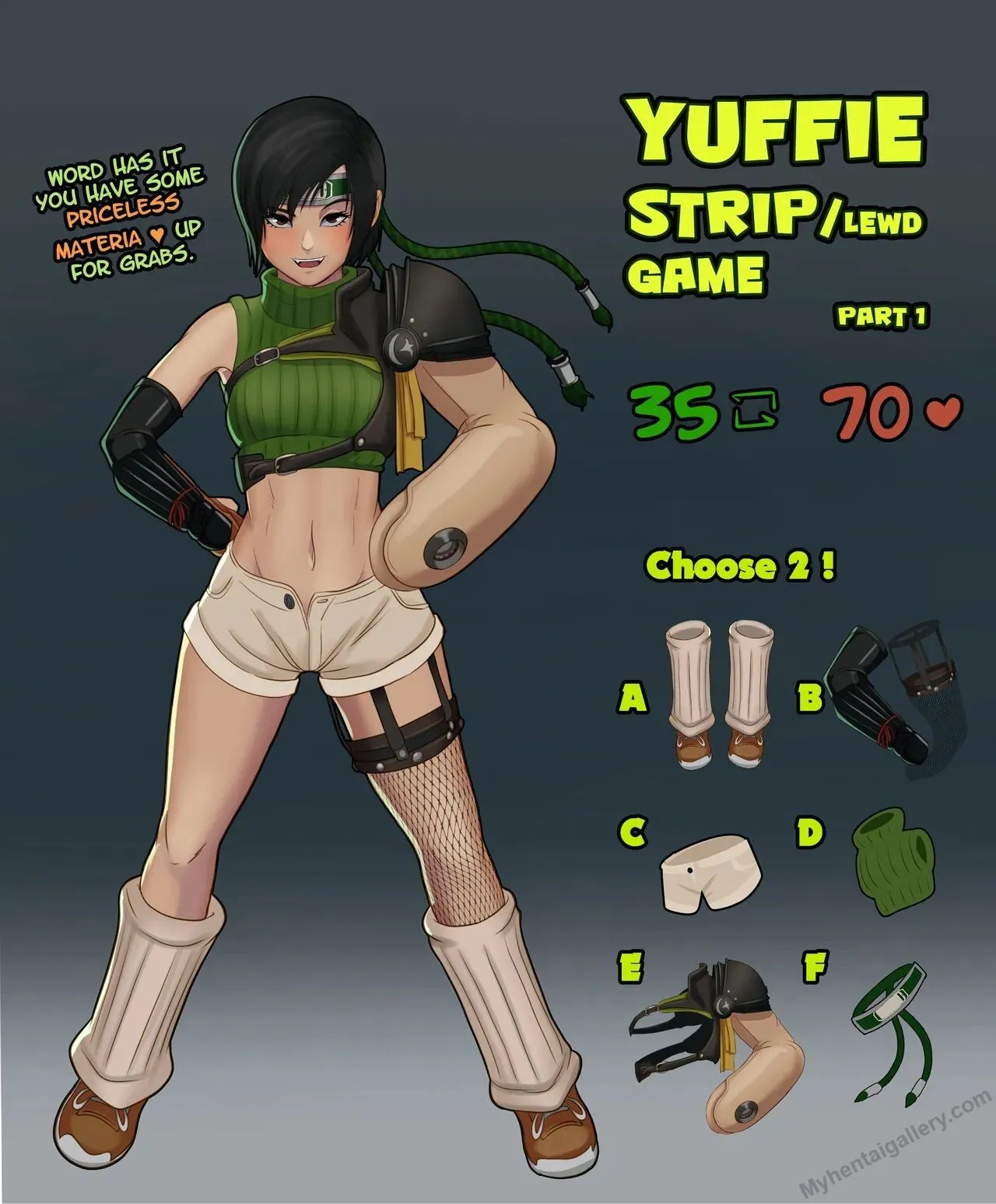 Yuffie Strip And Lewd Game porno comics