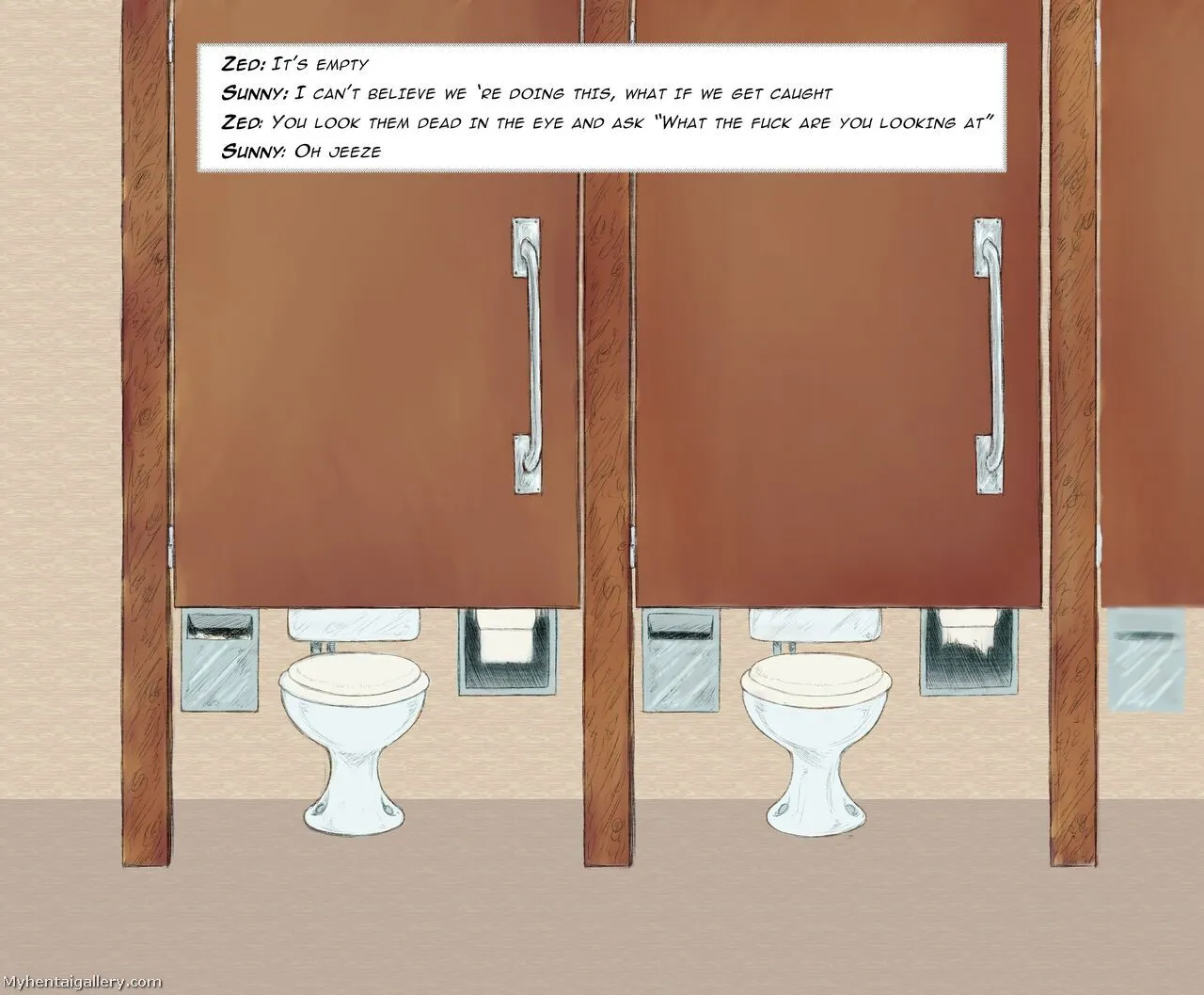 Restroom Railings porno comics Cover